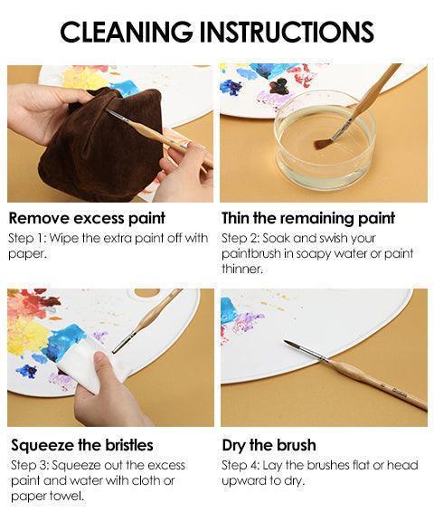 11 Pcs Miniature Detail Paint Brush Set With Natural Wood Handle - Image 12