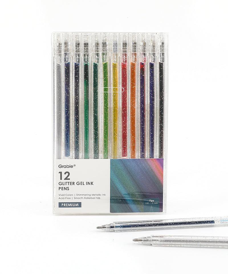 Capped Iridescent Glitter Gel Ink Pen Set Of 12 - Image 11
