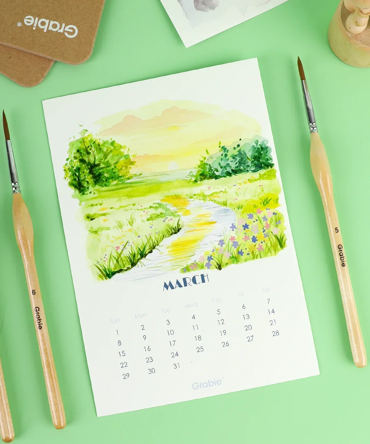12-Month Watercolor Calendar Set For 2026 - Image 6