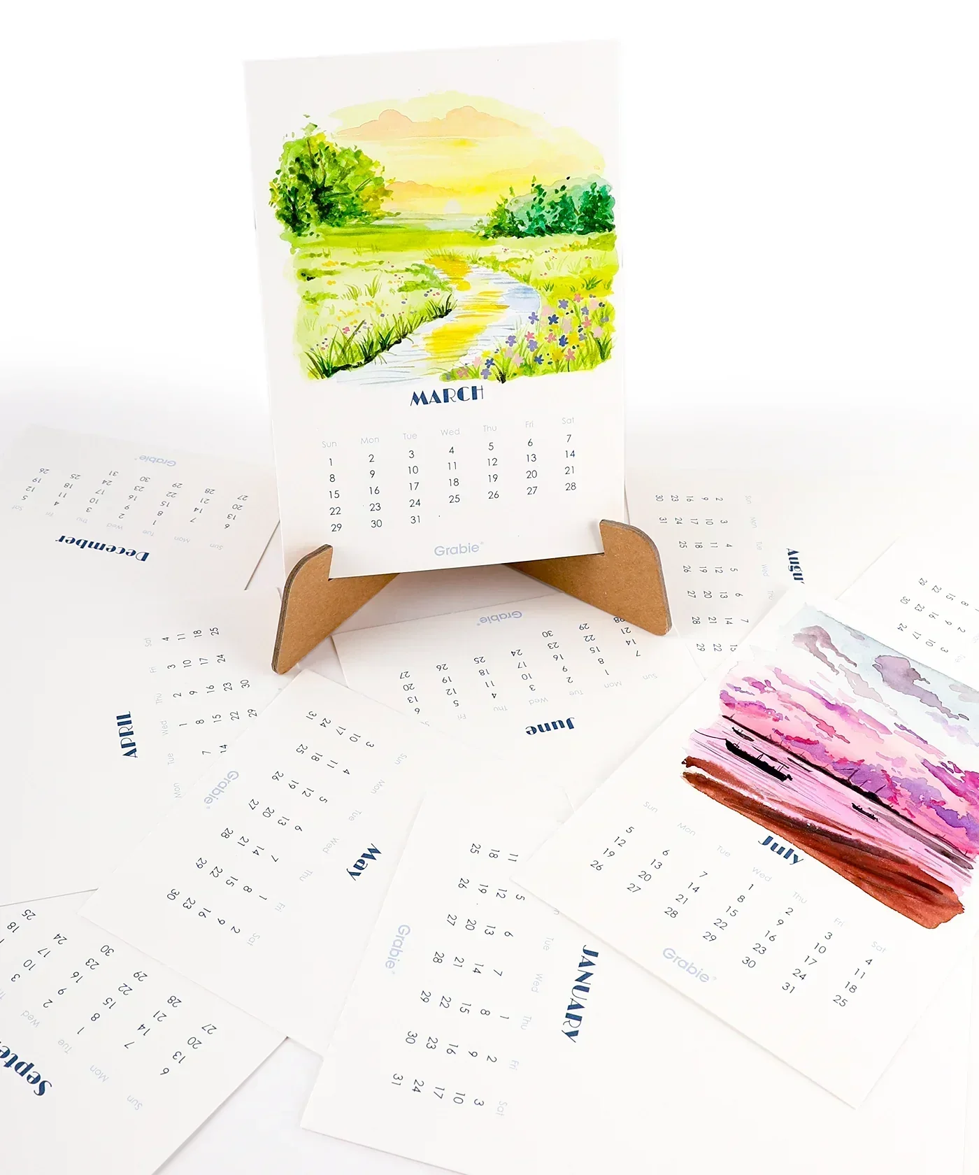 12-Month Watercolor Calendar Set For 2026 - Image 7
