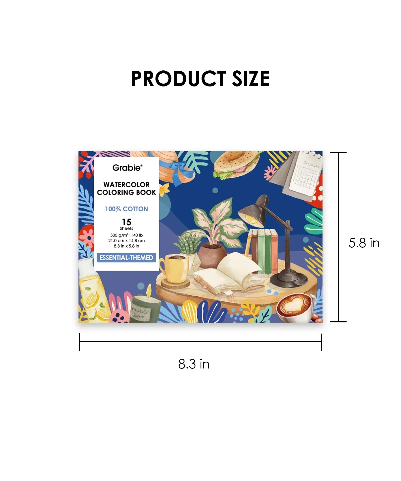 15 Sheets 140LB Essential-Themed Watercolor Coloring Book - Image 7