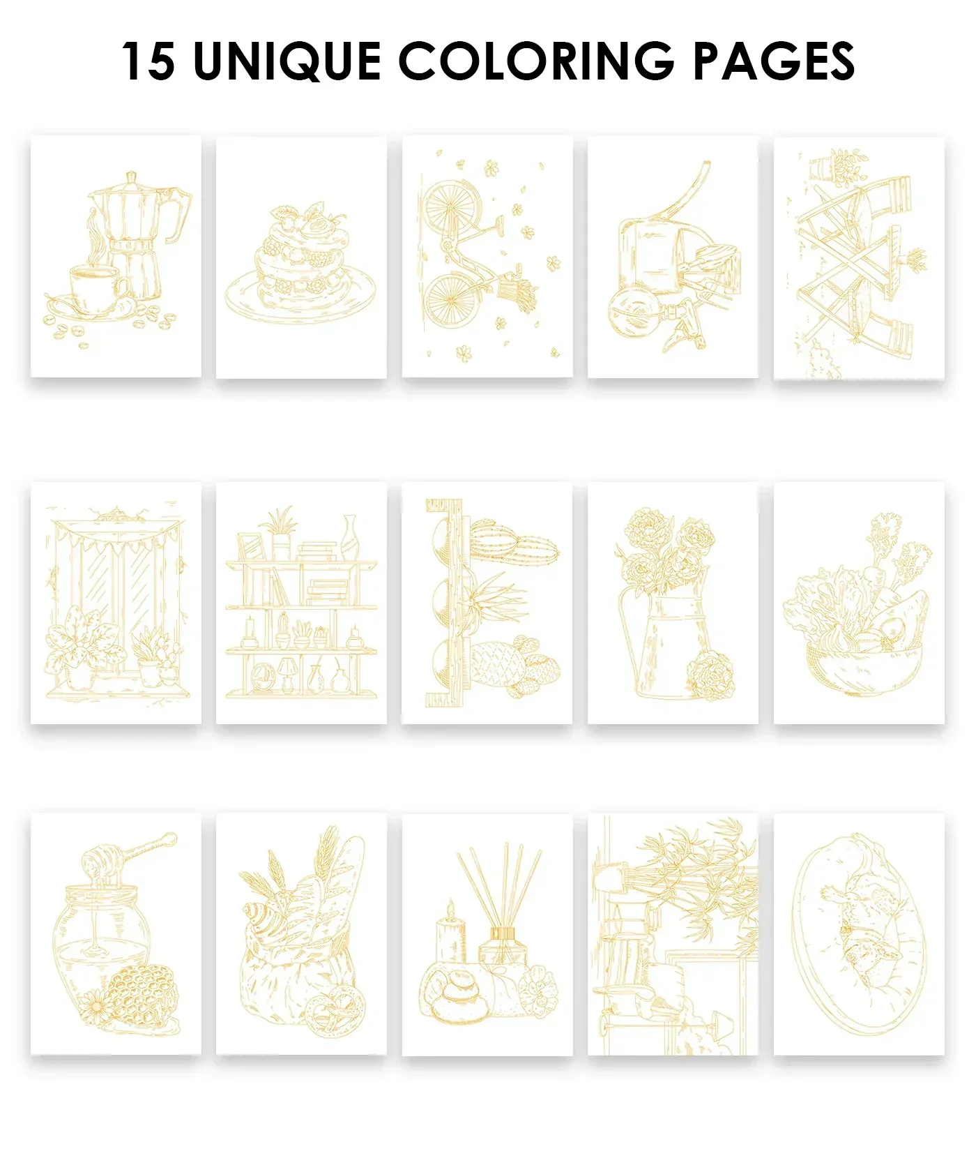 15 Sheets 140LB Essential-Themed Watercolor Coloring Book - Image 8