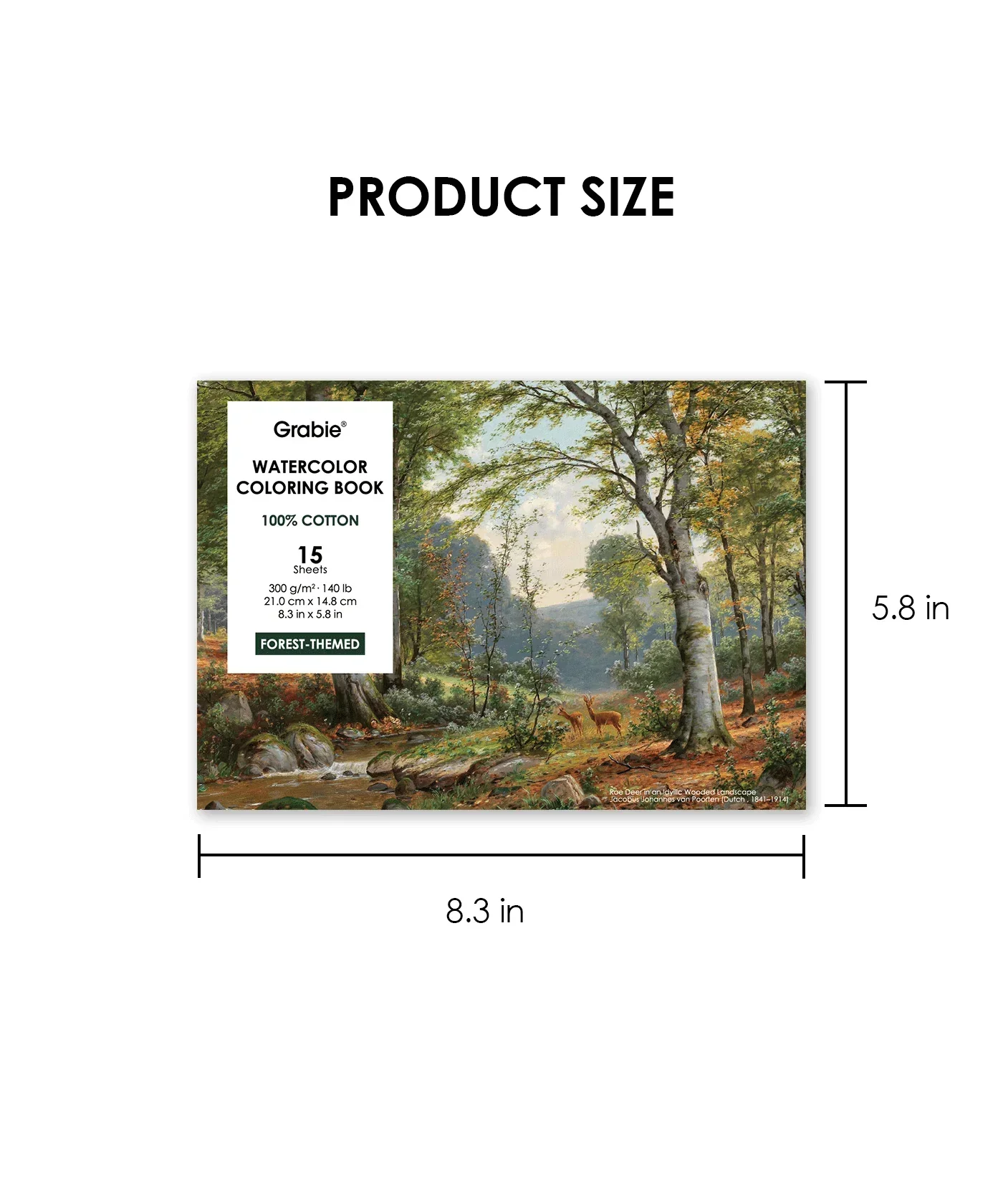 15 Sheets 140LB Forest-Themed Watercolor Coloring Book - Image 7