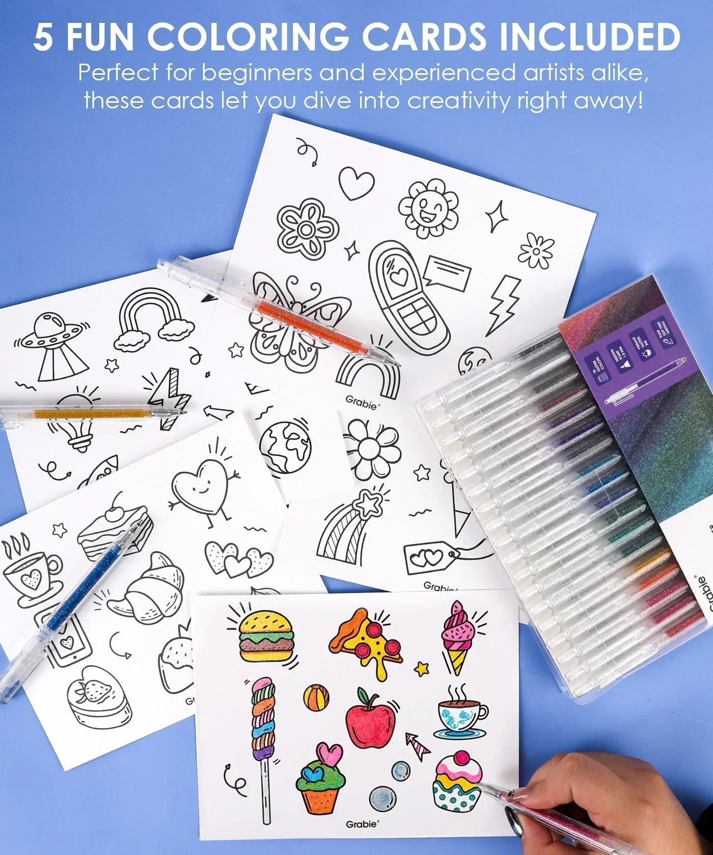 Retractable Glitter Gel Ink Pen Set Of 18 - Image 4