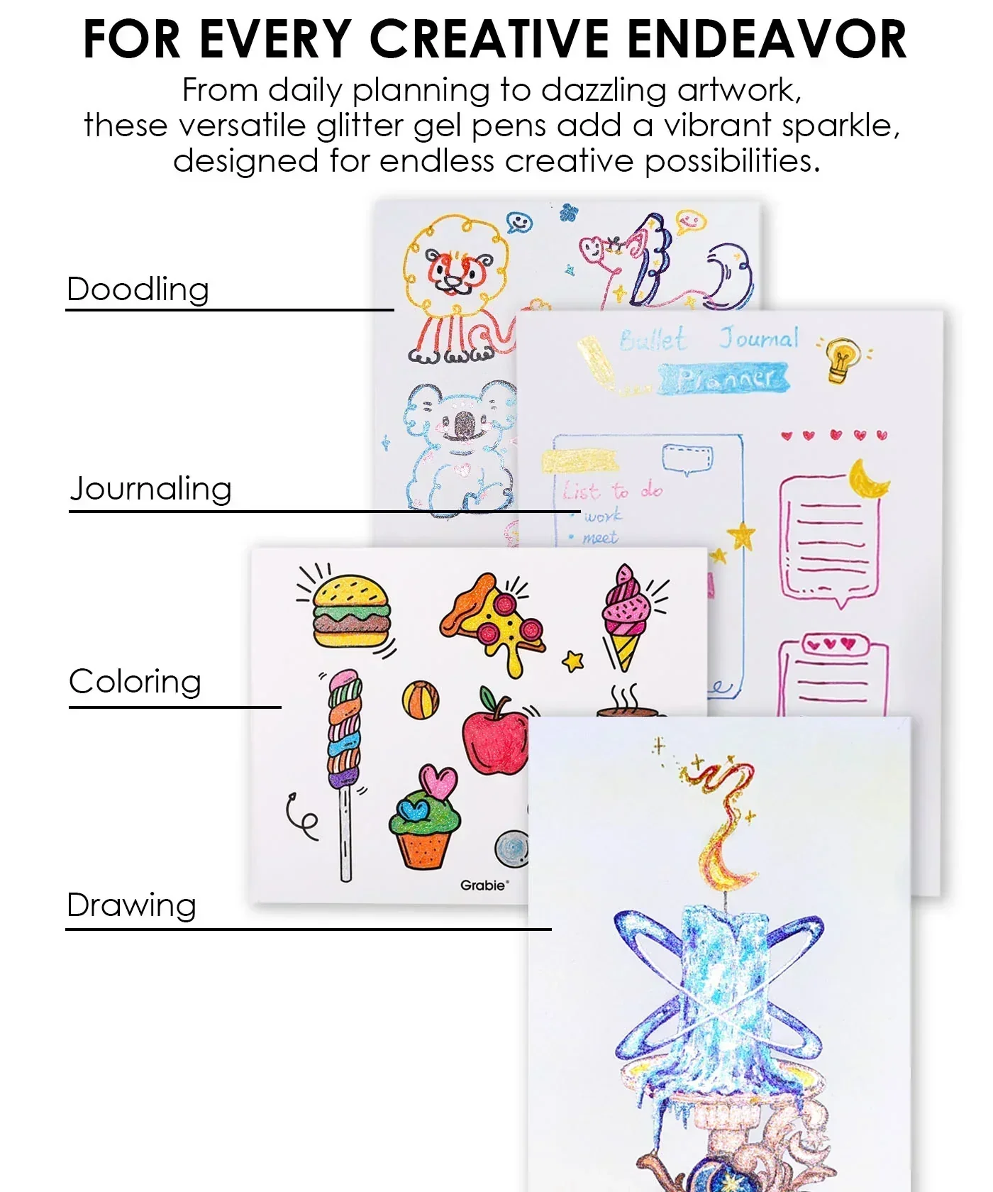 Retractable Glitter Gel Ink Pen Set Of 18 - Image 8