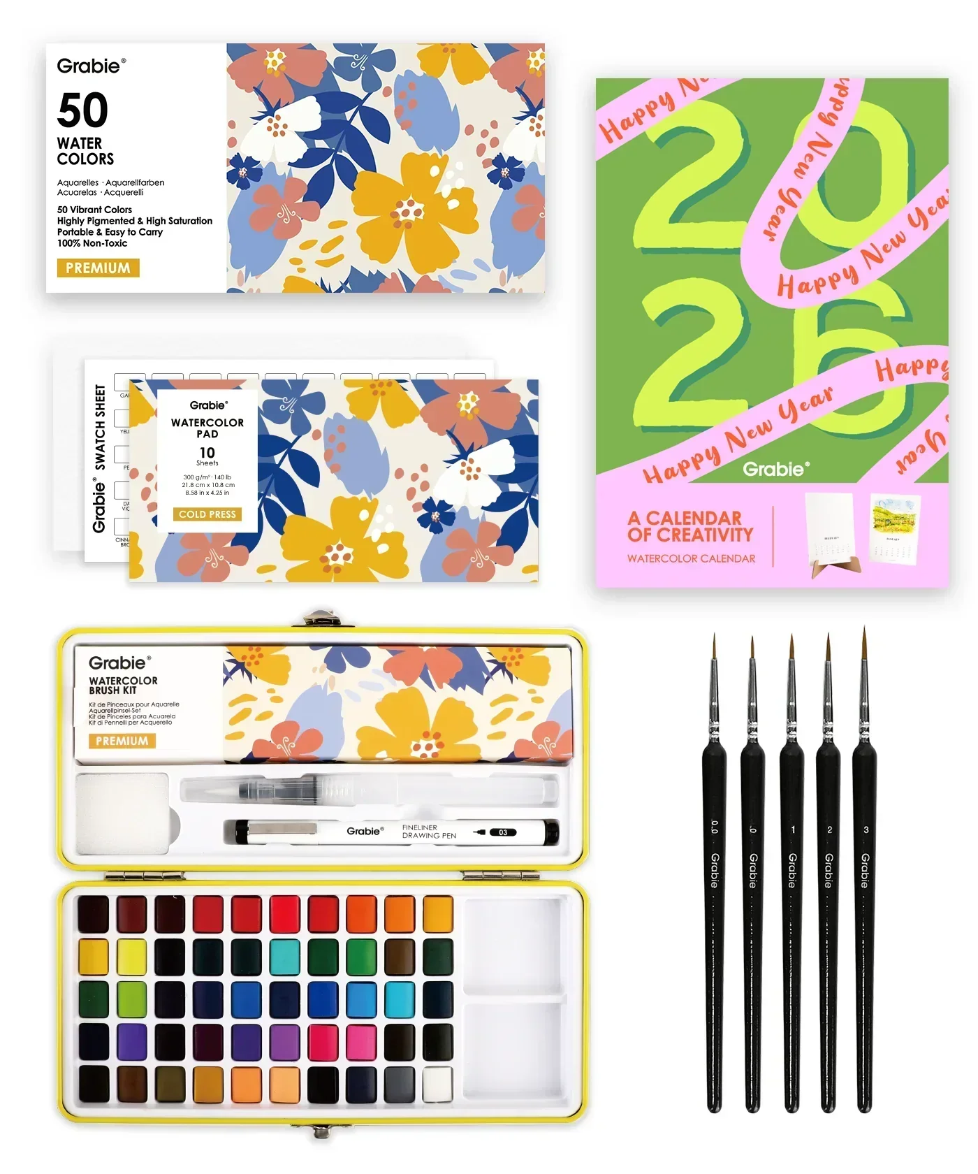 2026 Watercolor Calendar & Creative Tools Set
