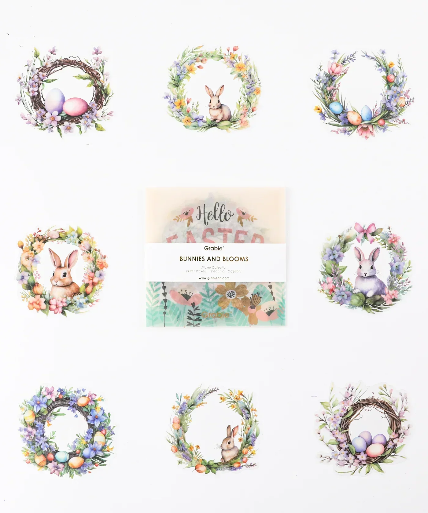24 Pcs Grabie Exclusive Bunnies and Blooms Sticker Set - Image 9