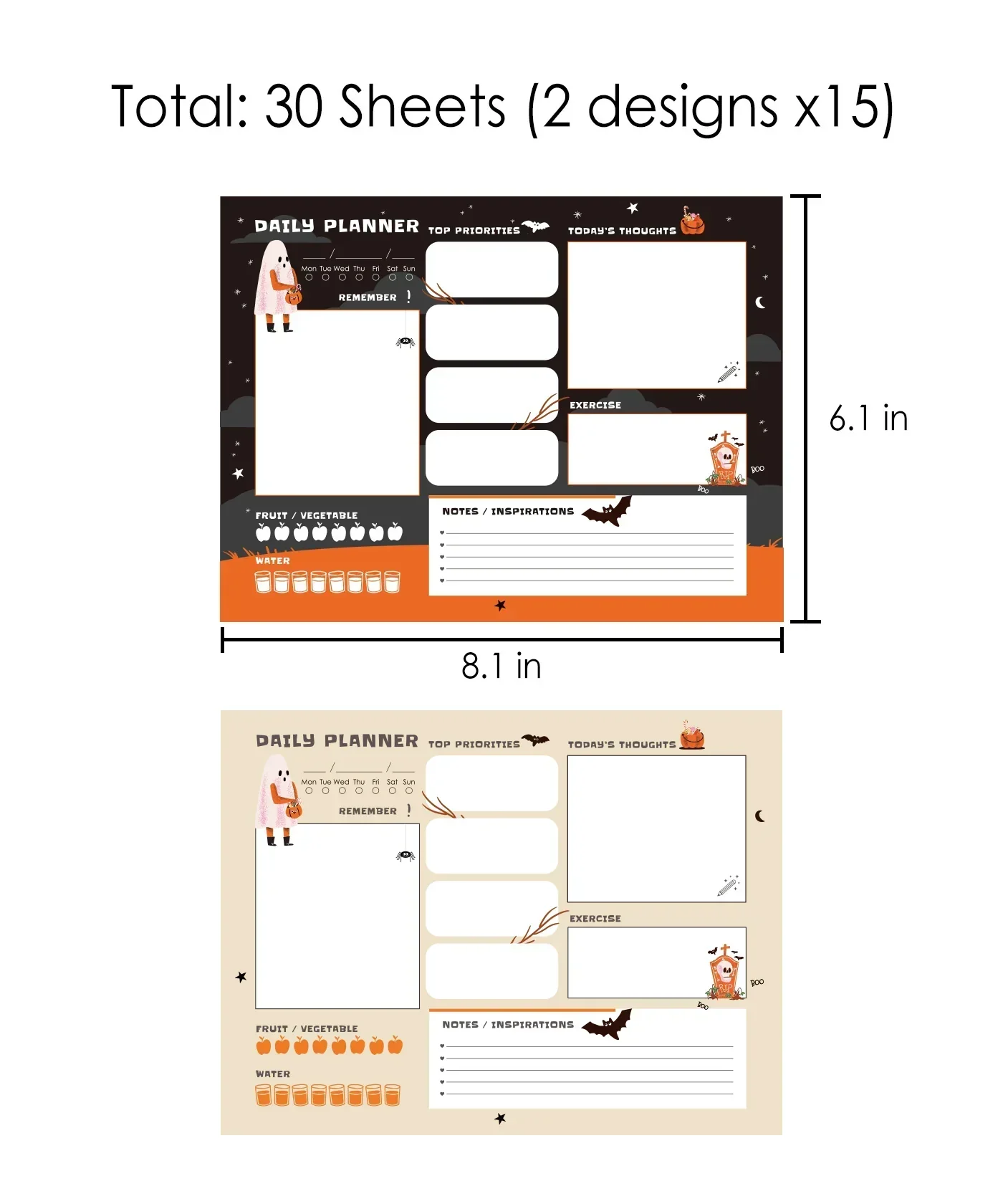 30 sheets Halloween Exclusive Daily Planner - Image 8