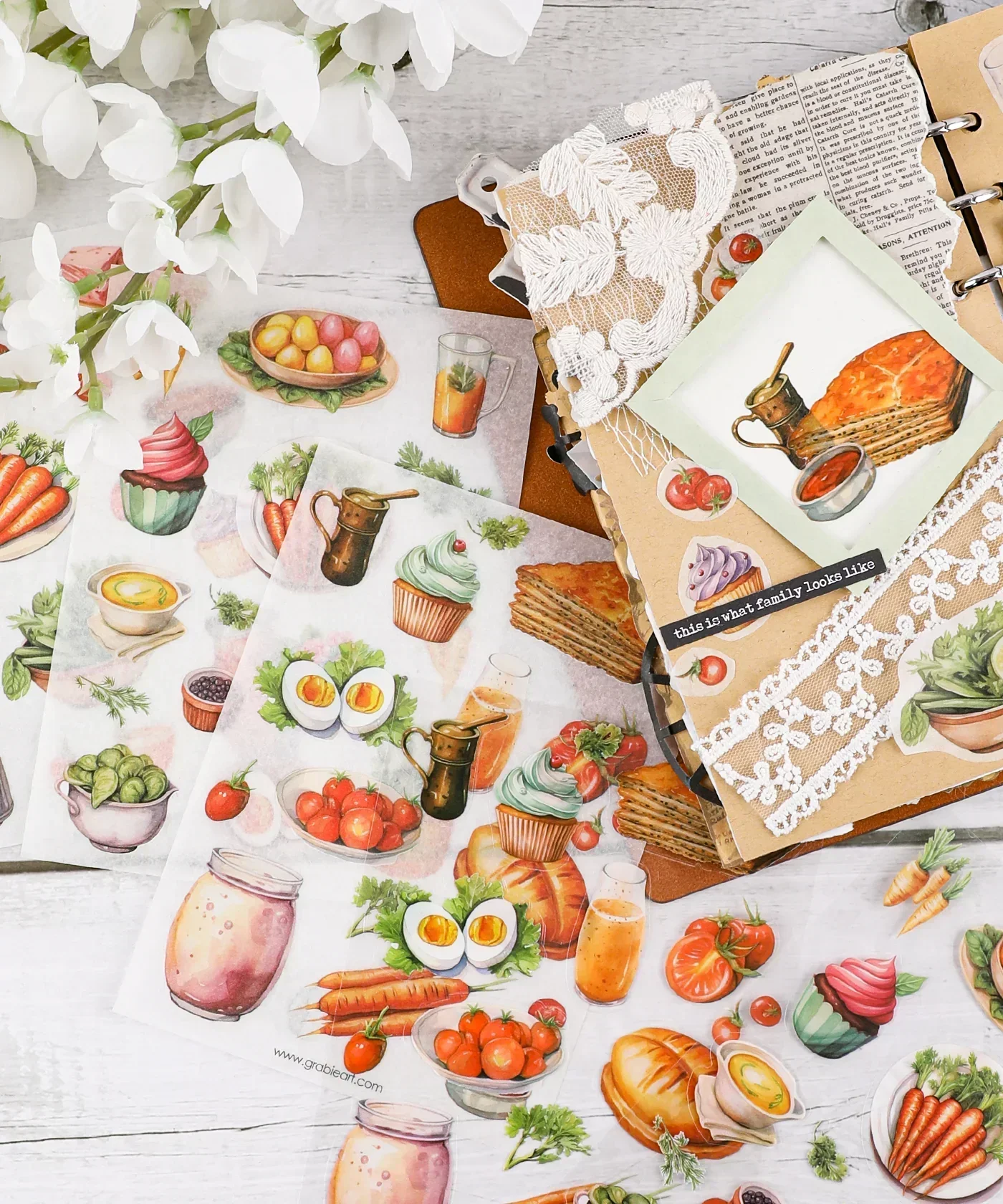 6 Sheets Grabie Exclusive Farmer's Market Sticker Set