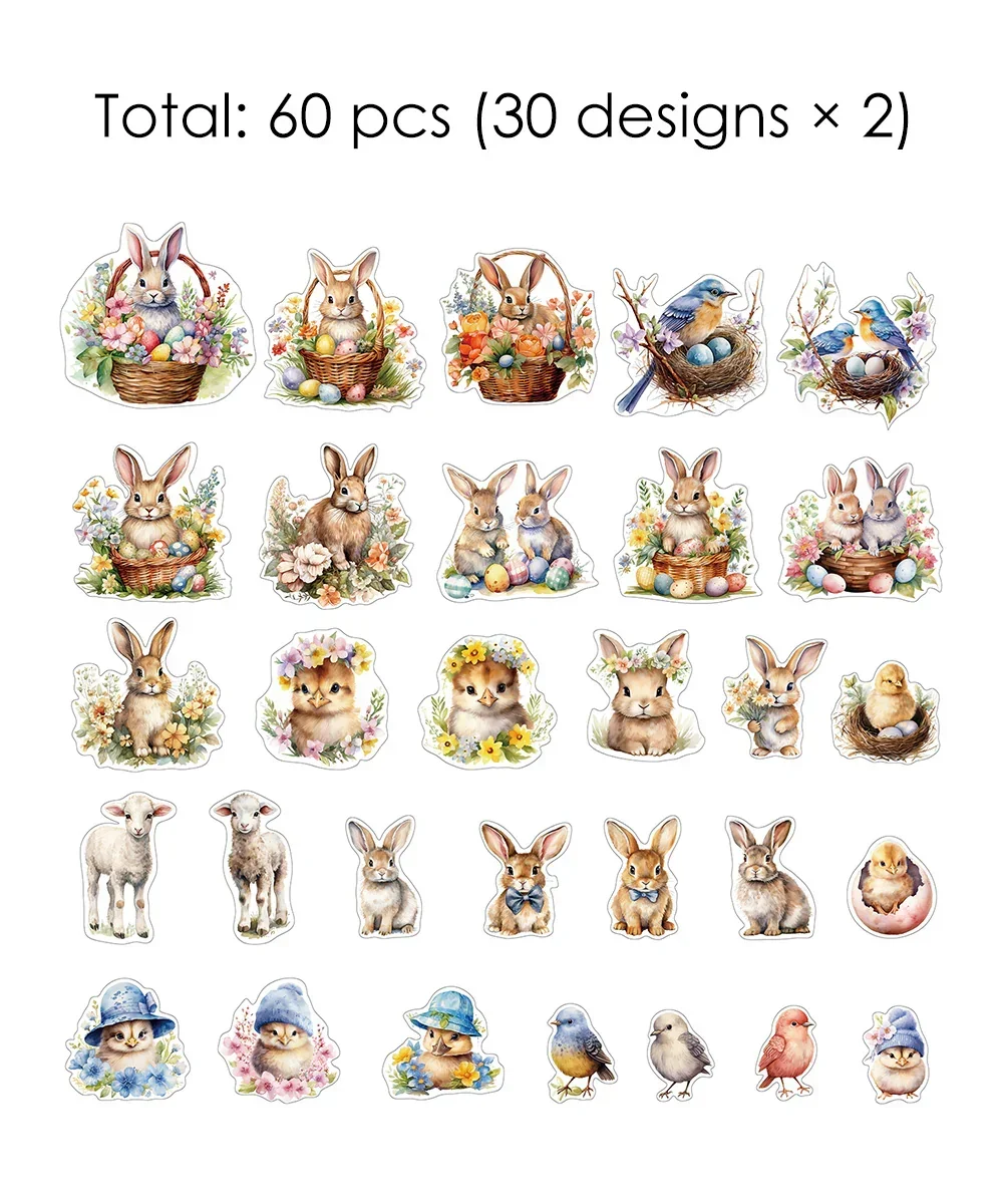 60 Pcs Grabie Exclusive The Magic Of Easter Sticker Set - Image 10