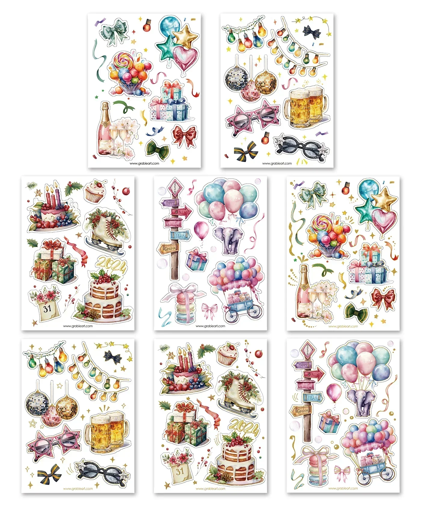 8 Sheets Grabie Exclusive New Year Sticker Set - Image 10