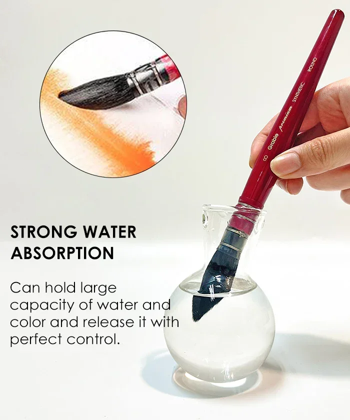 Professional Synthetic Quill Paint Brush Set Of 9 - Image 3