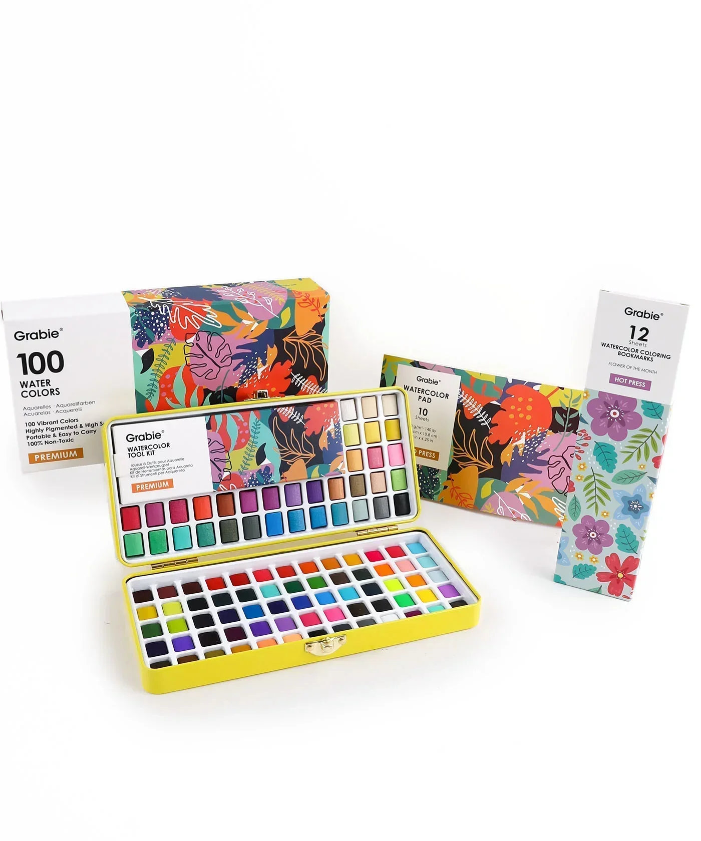 All-In-One Premium Watercolor Set of 100 With Coloring Bookmarks