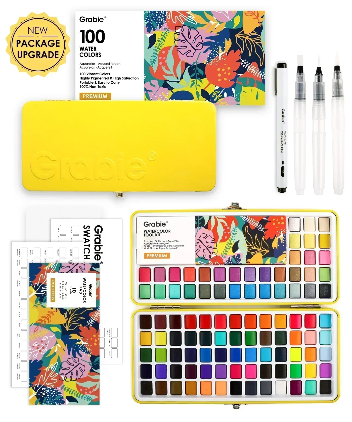 Watercolor Set of 100 With 11 Pcs Miniature Detail Paint Brushes - Image 3