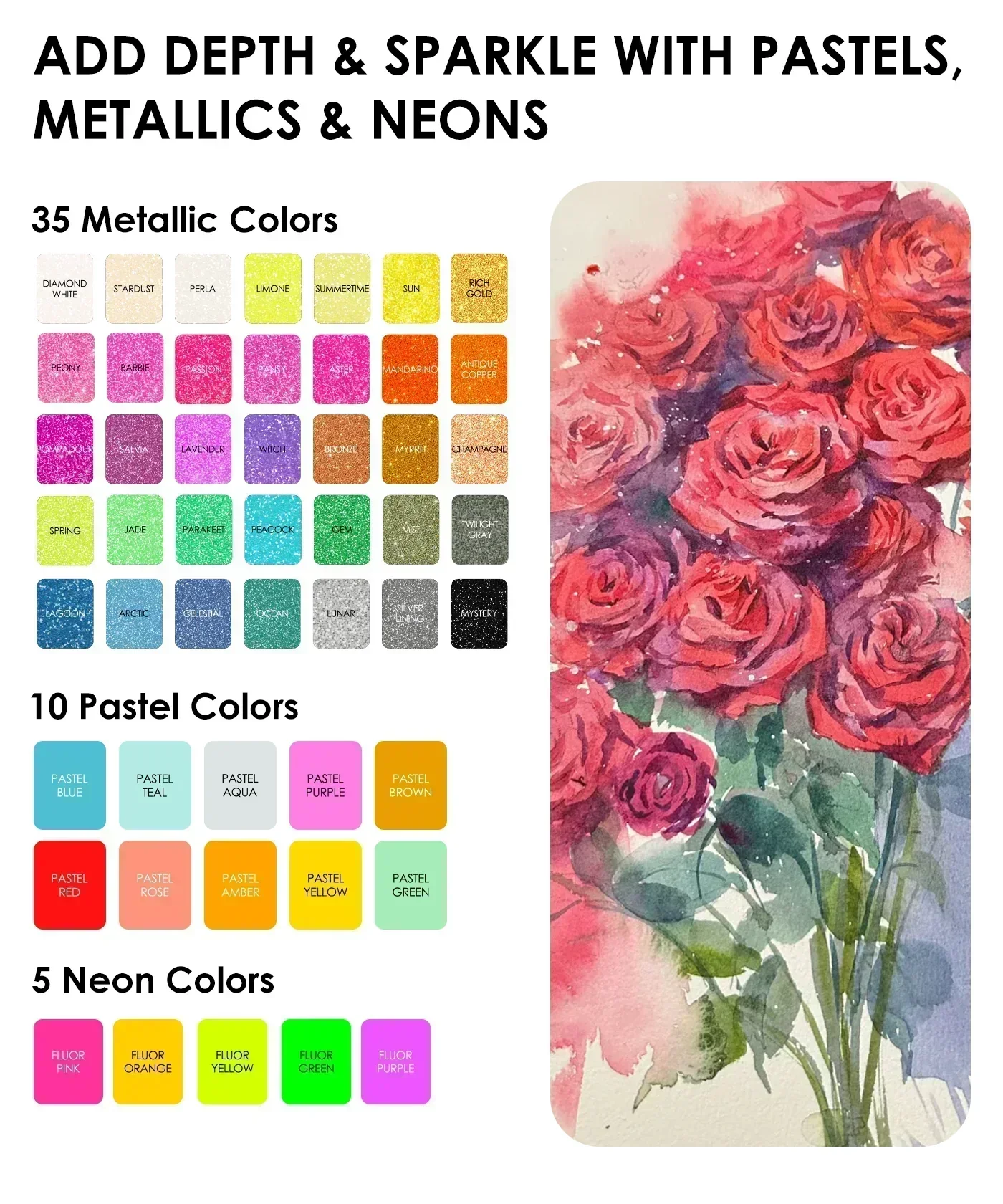 Watercolor Set of 100 With 11 Pcs Miniature Detail Paint Brushes - Image 11