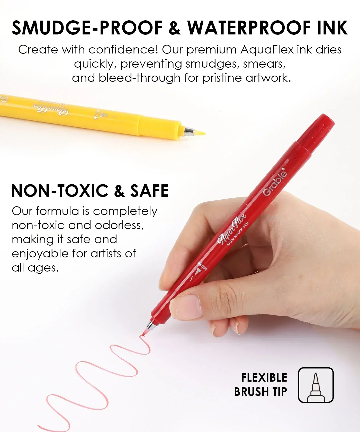AquaFlex Sign Brush Pen Set of 12 - Image 3