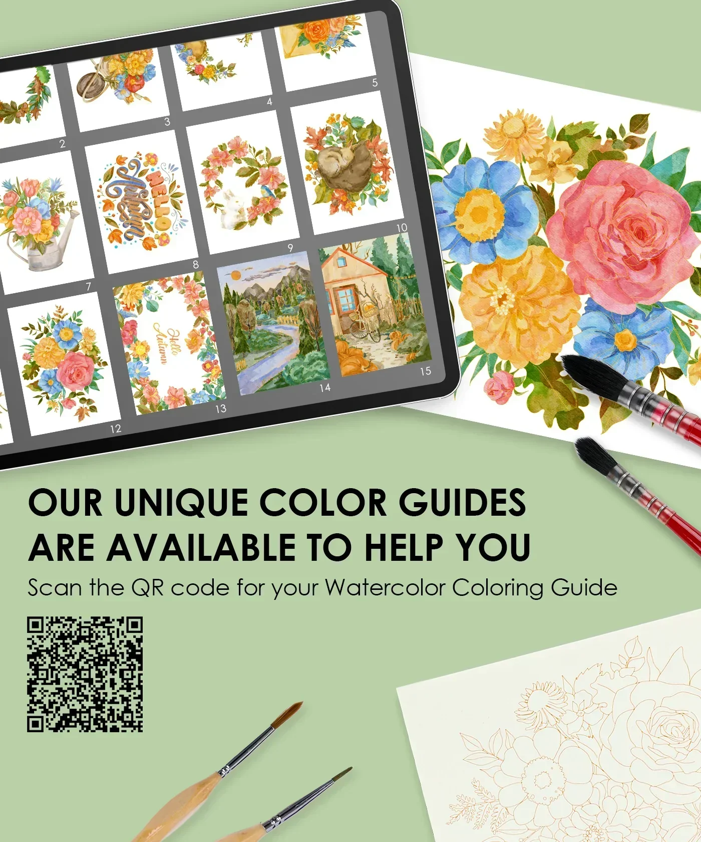 Autumn-Themed Watercolor Coloring Club Box - Image 7