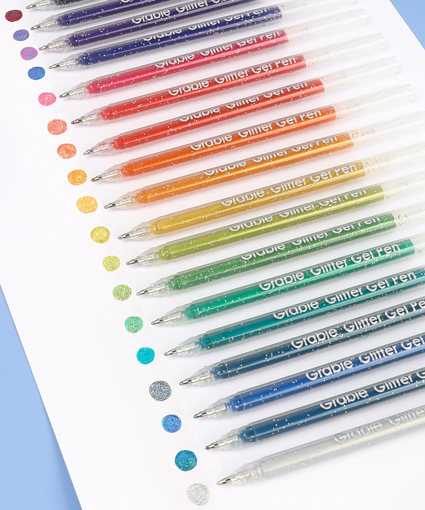 Capped Iridescent Glitter Gel Ink Pen Set Of 18 - Image 8
