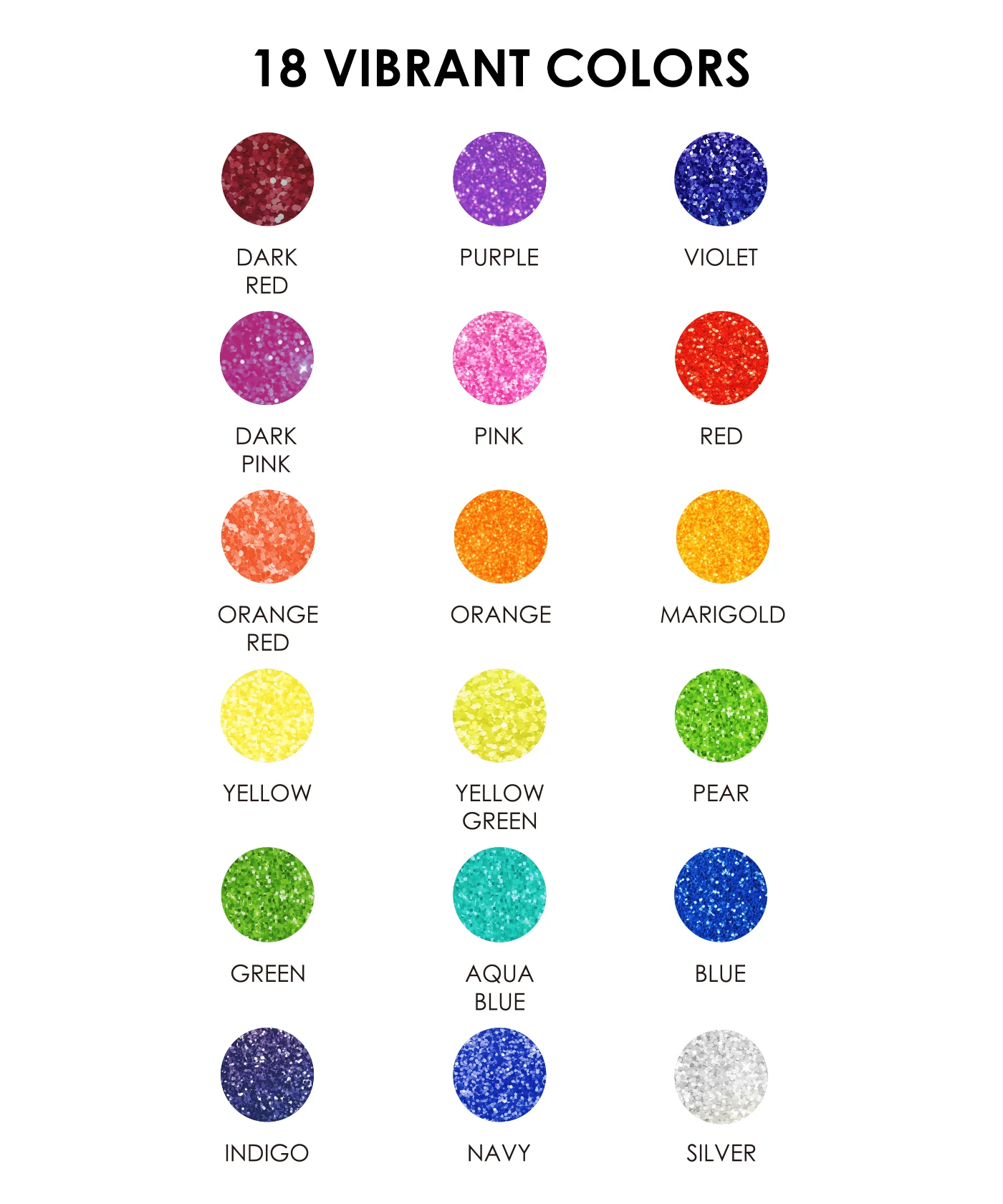 Capped Iridescent Glitter Gel Ink Pen Set Of 18 - Image 7