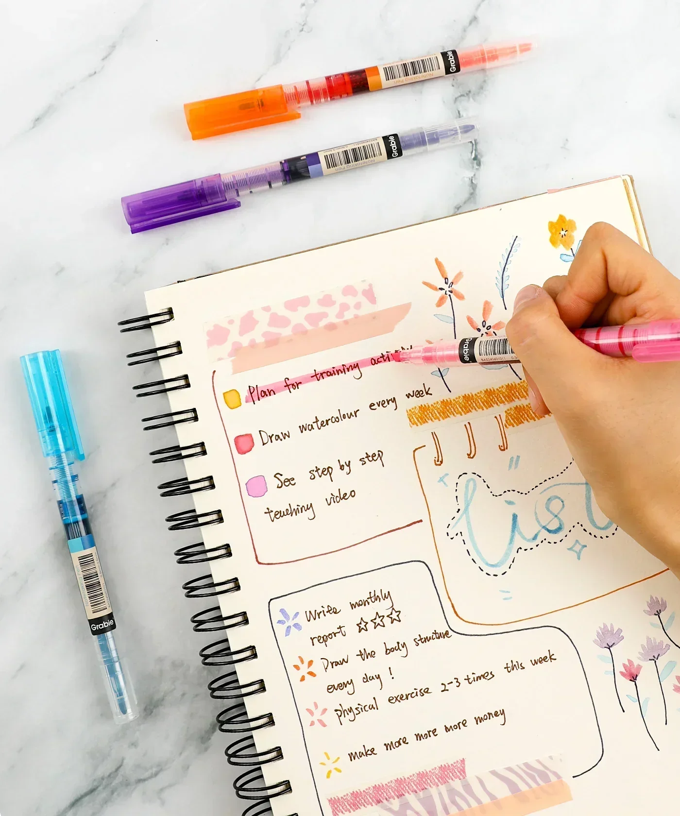 Dual-Tip Notetaking Pen Set Of 6 - Image 11