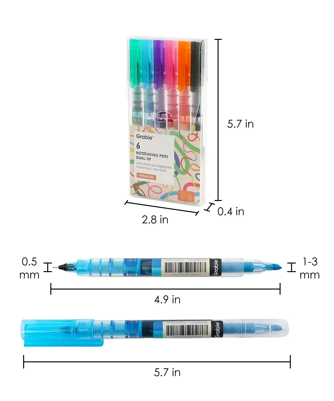 Dual-Tip Notetaking Pen Set Of 6 - Image 13