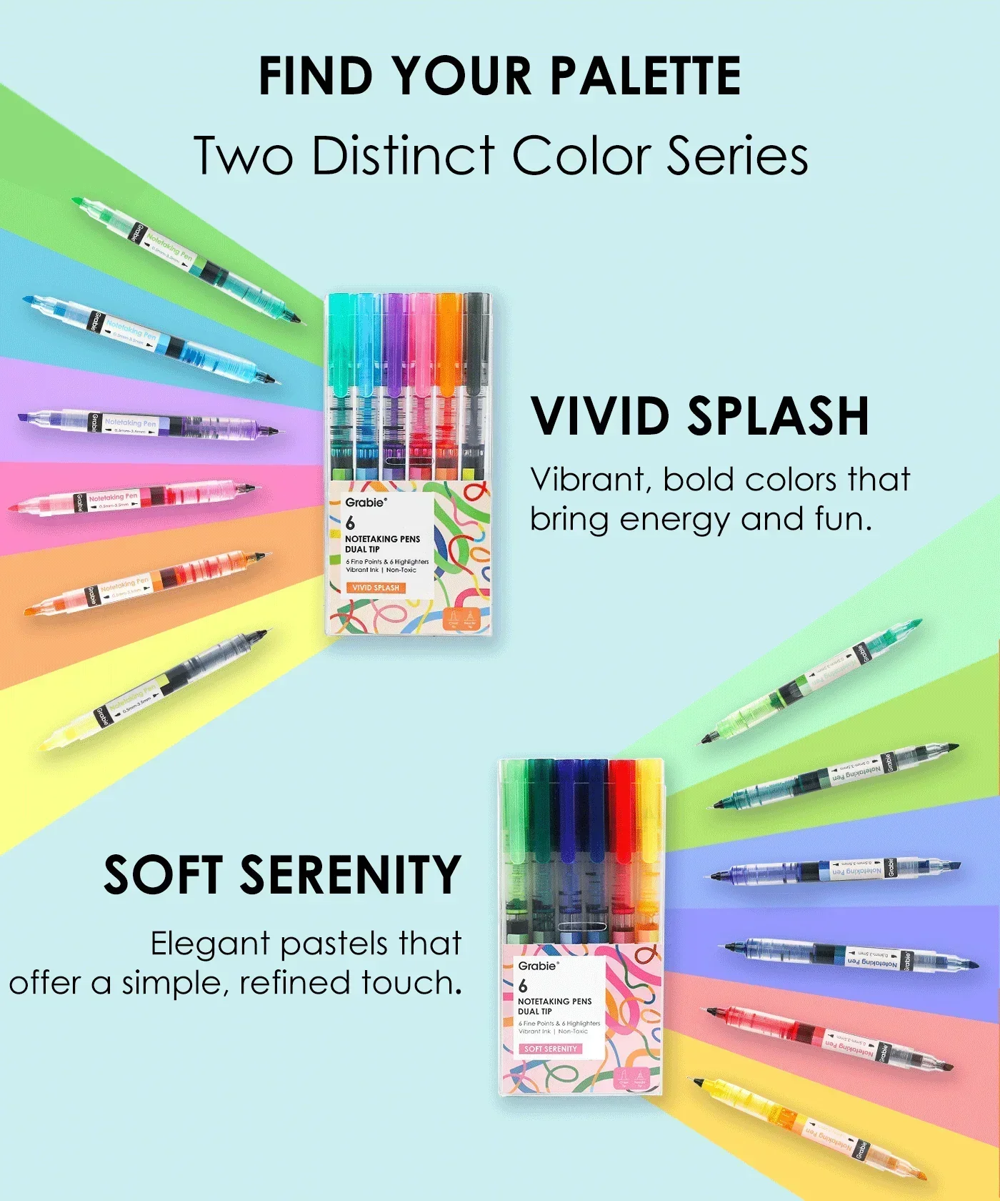 Dual-Tip Notetaking Pen Set Of 6 - Image 4