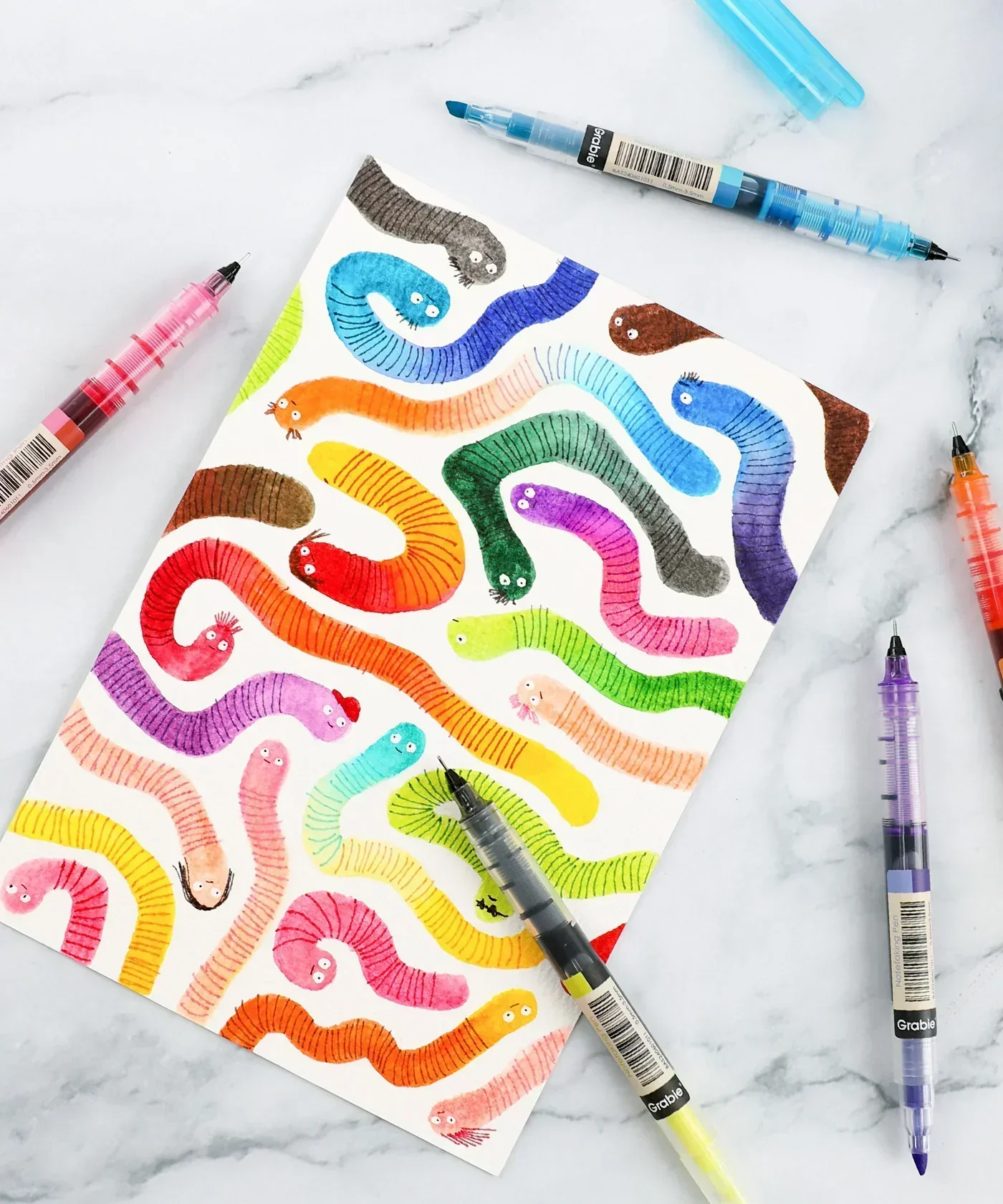 Dual-Tip Notetaking Pen Set Of 6 - Image 9