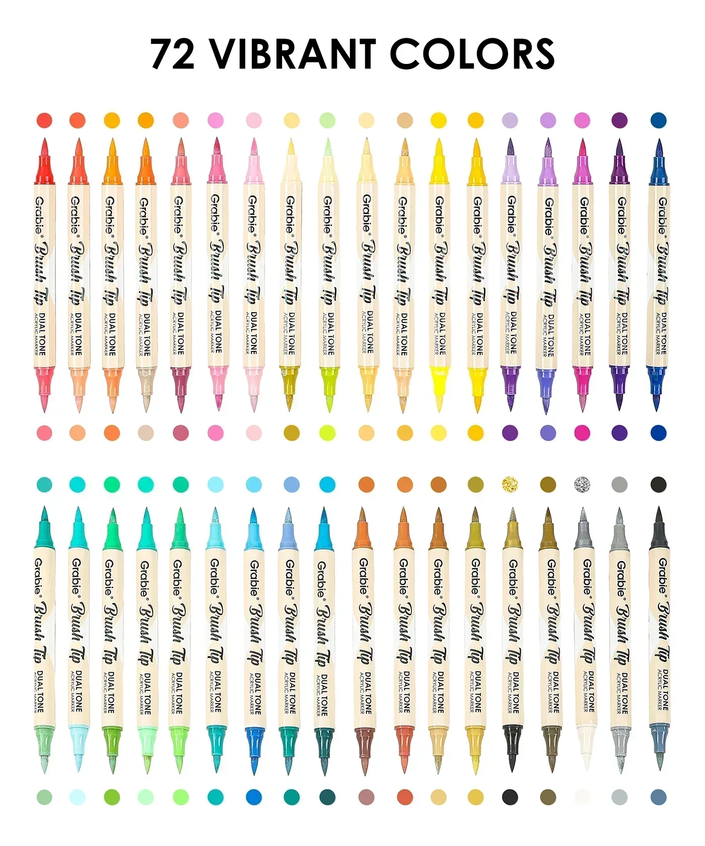 Dual Tone Brush Tip Acrylic Paint Marker Set - Image 10