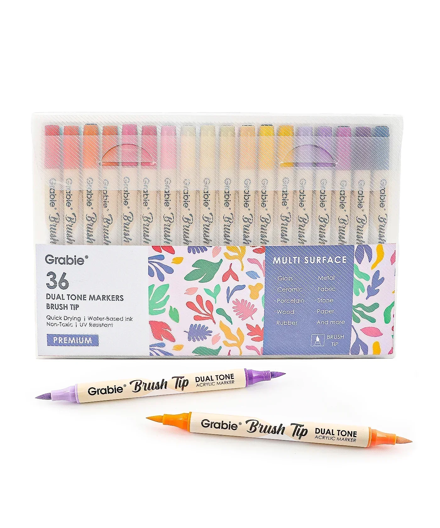 Dual Tone Brush Tip Acrylic Paint Marker Set of 36 - Image 12