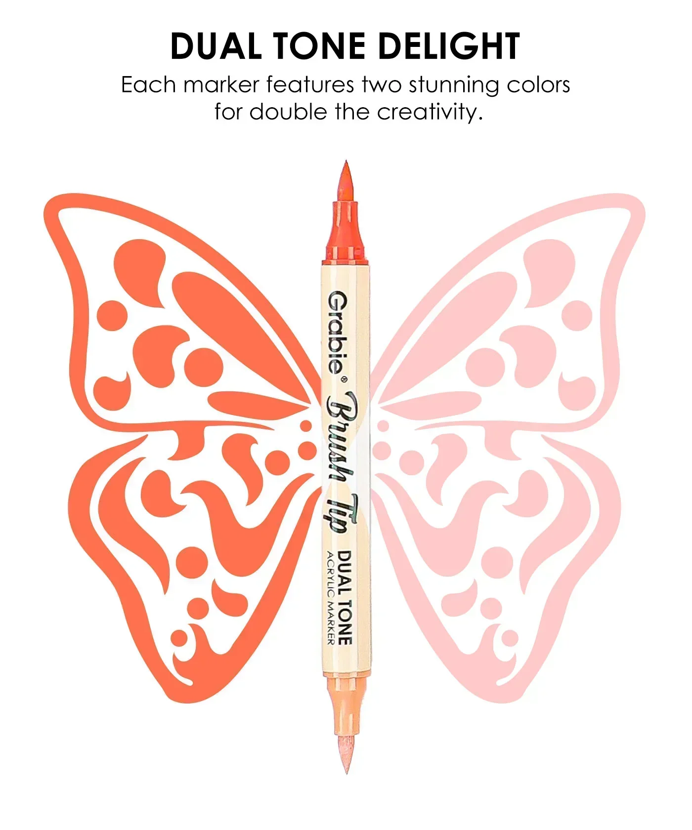 Dual Tone Brush Tip Acrylic Paint Marker Set - Image 5