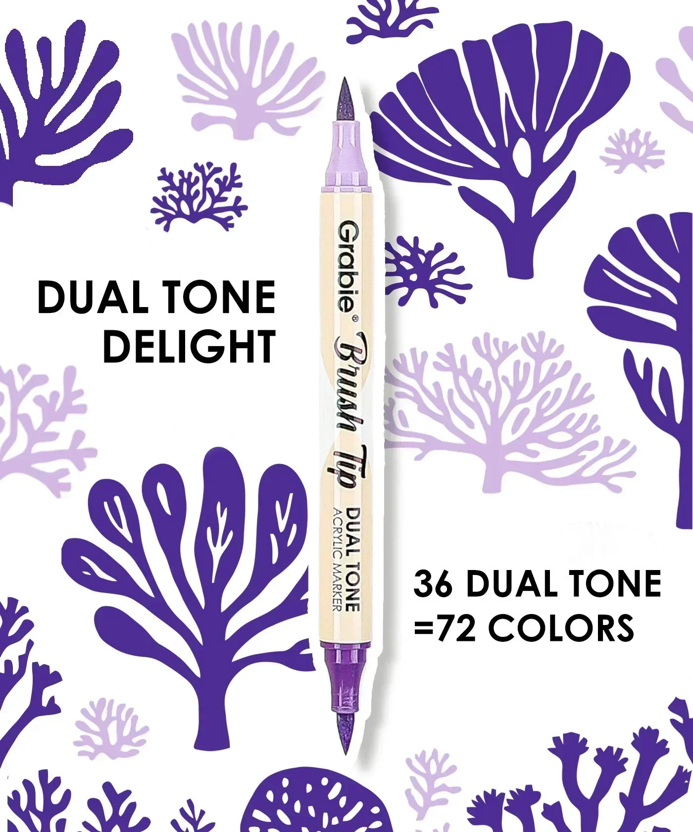 Dual Tone Brush Tip Acrylic Paint Marker Set - Image 6