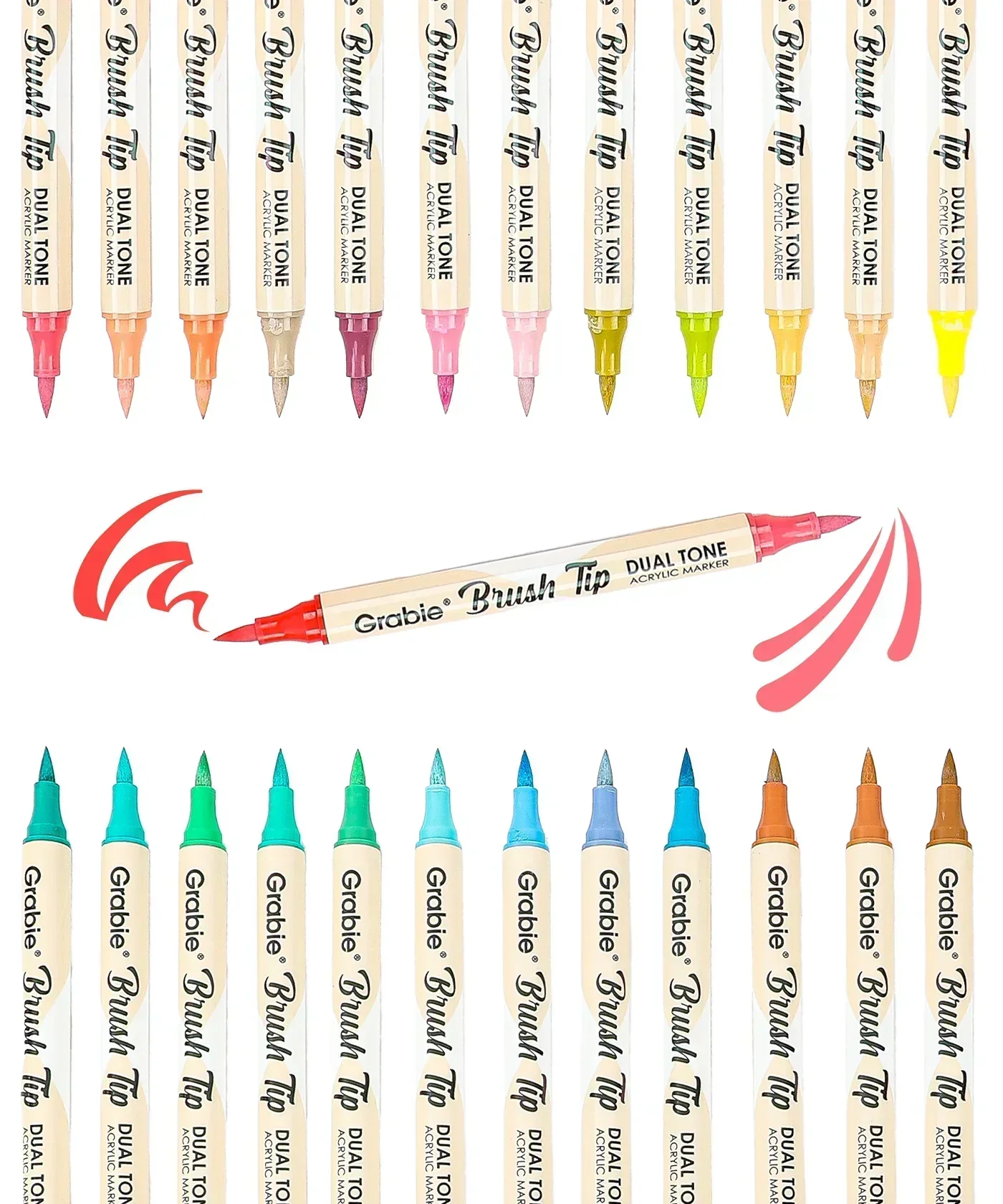 Dual Tone Brush Tip Acrylic Paint Marker Set - Image 9