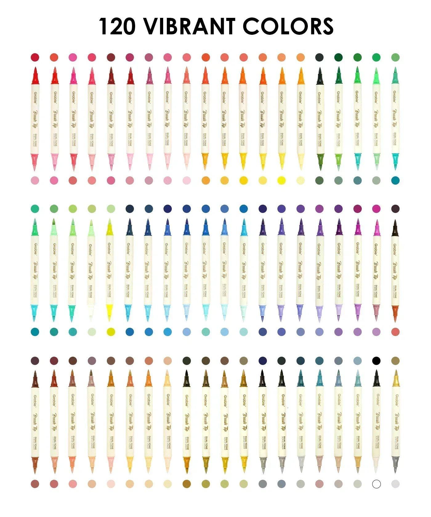 Dual Tone Brush Tip Acrylic Paint Marker Set - Image 21