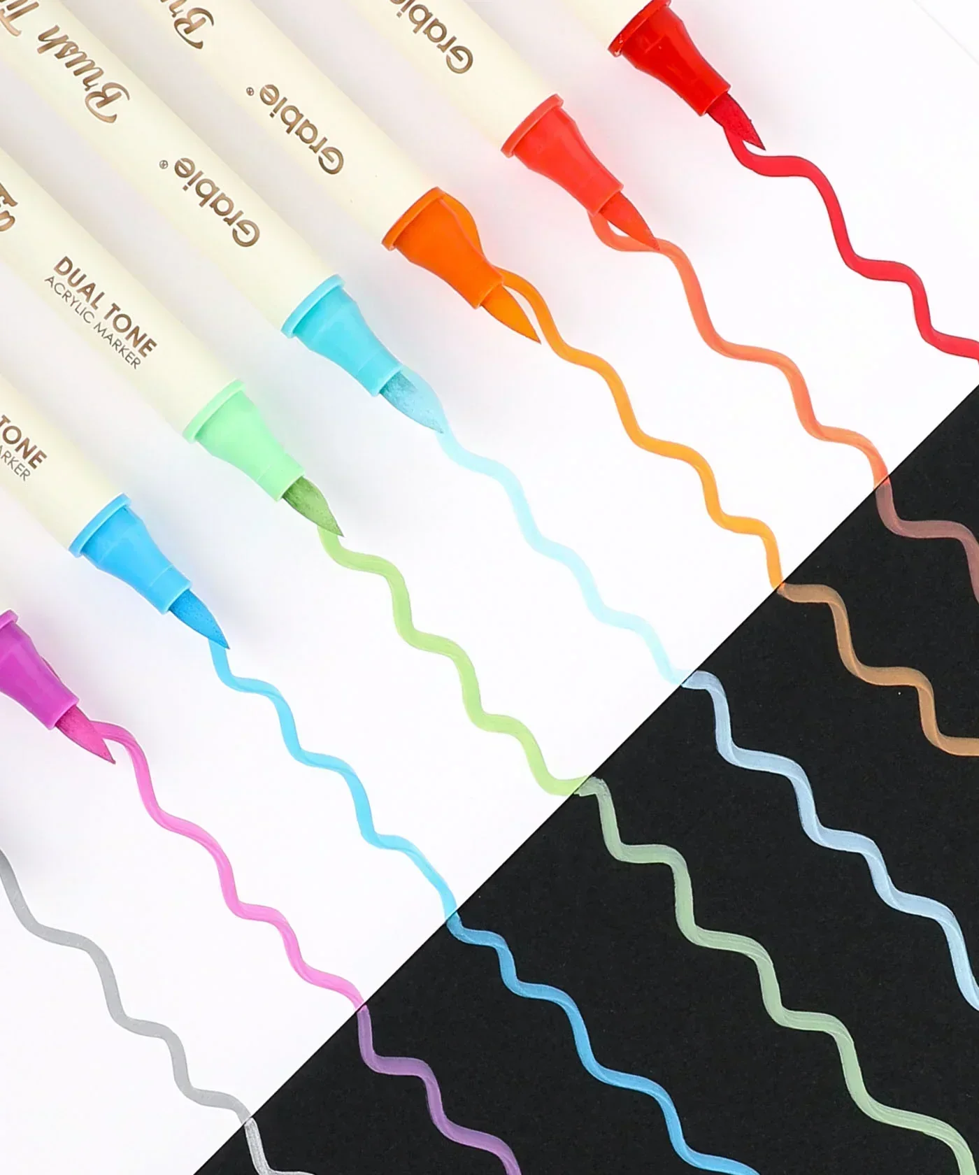 Dual Tone Brush Tip Acrylic Paint Marker Set - Image 24