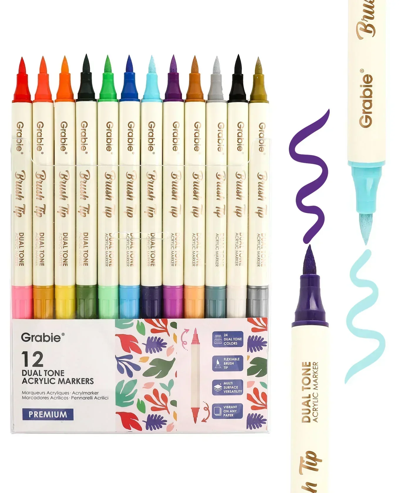 Dual Tone Brush Tip Acrylic Paint Marker Set - Image 22