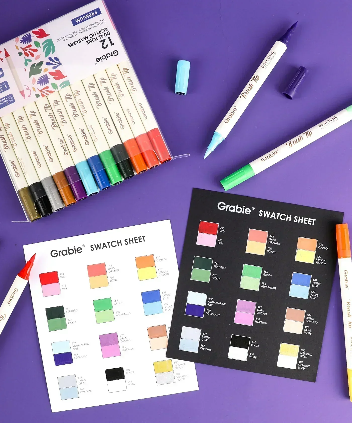 Dual Tone Brush Tip Acrylic Paint Marker Set - Image 28
