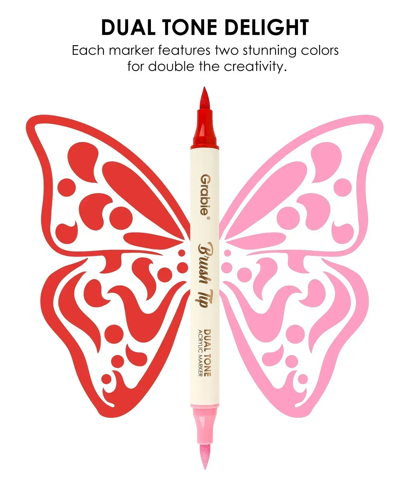 Dual Tone Brush Tip Acrylic Paint Marker Set - Image 26