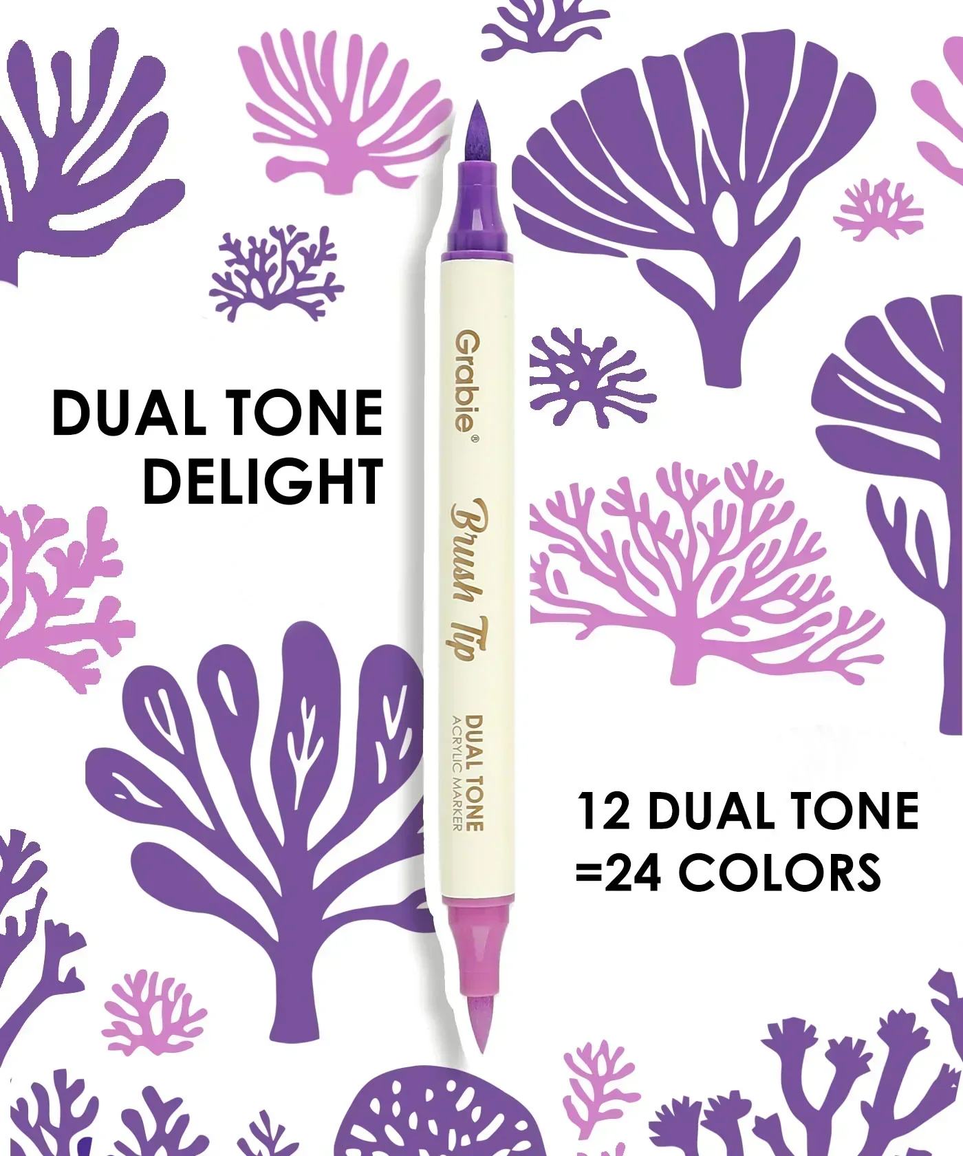 Dual Tone Brush Tip Acrylic Paint Marker Set - Image 25