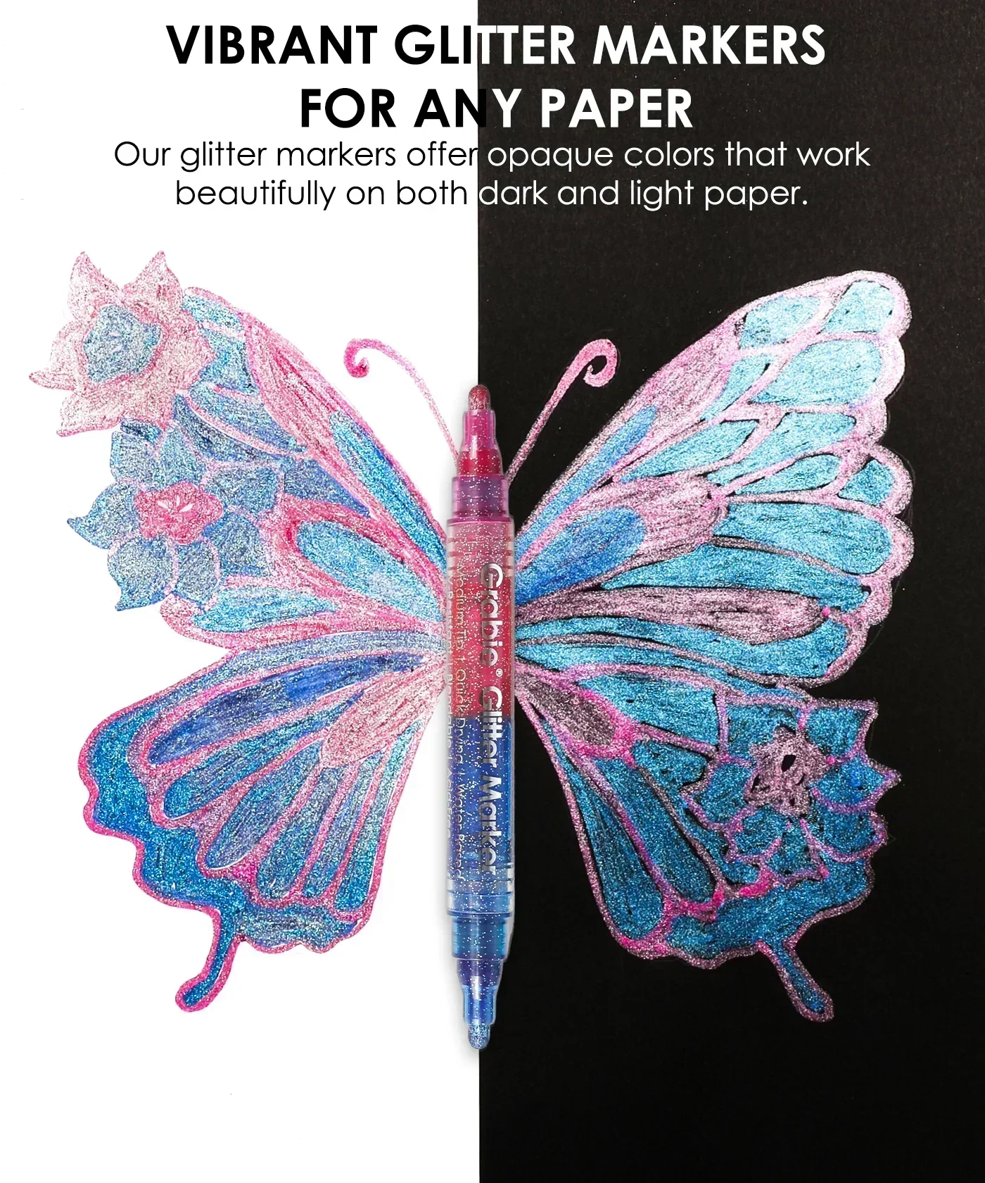 Iridescent Glitter Acrylic Paint Marker Set Of 24 - Image 12