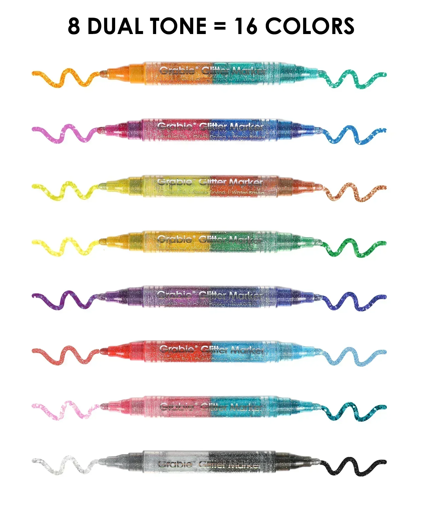 Iridescent Glitter Acrylic Paint Marker Set Of 24 - Image 16