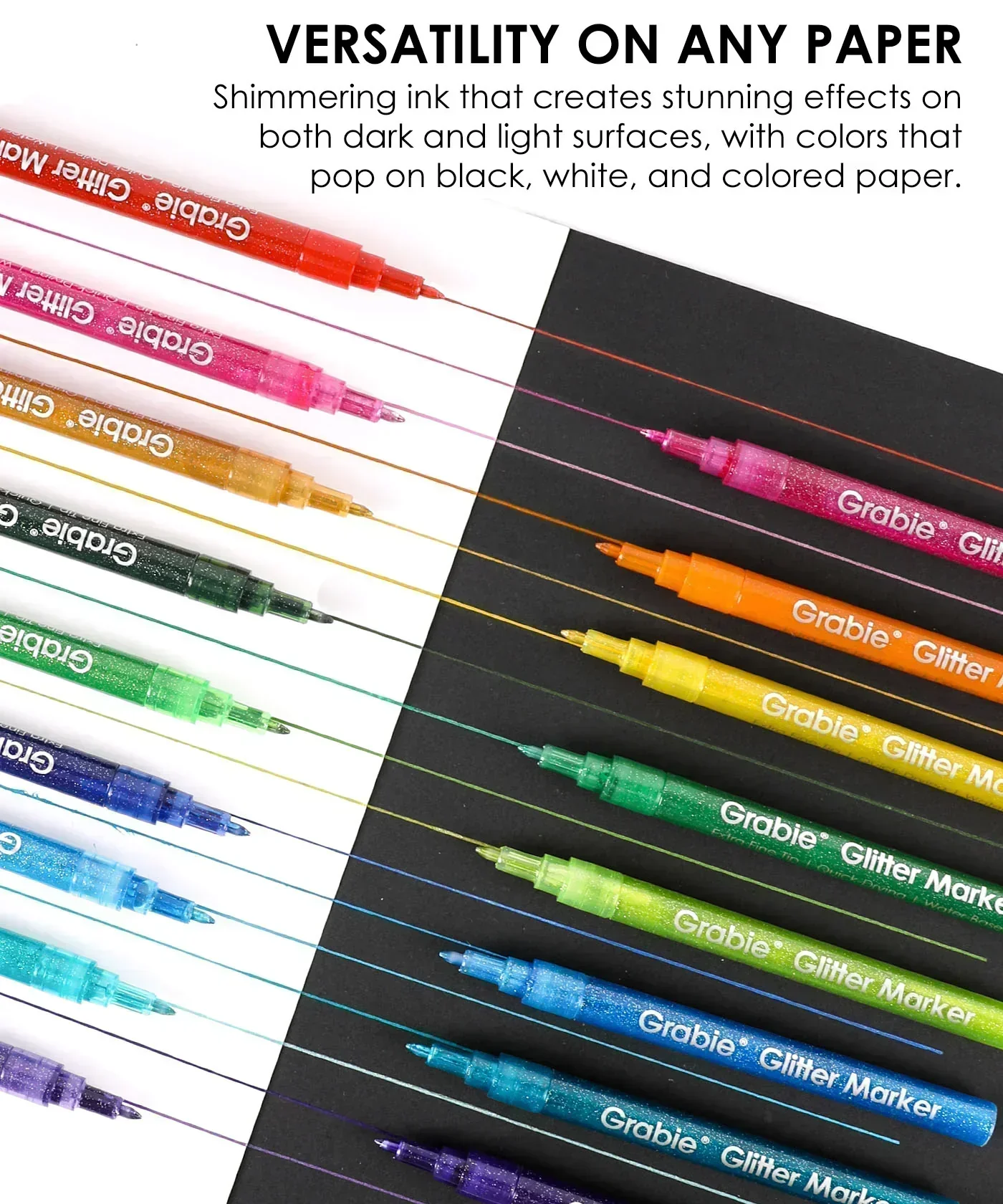 Iridescent Glitter Acrylic Paint Marker Set - Image 20