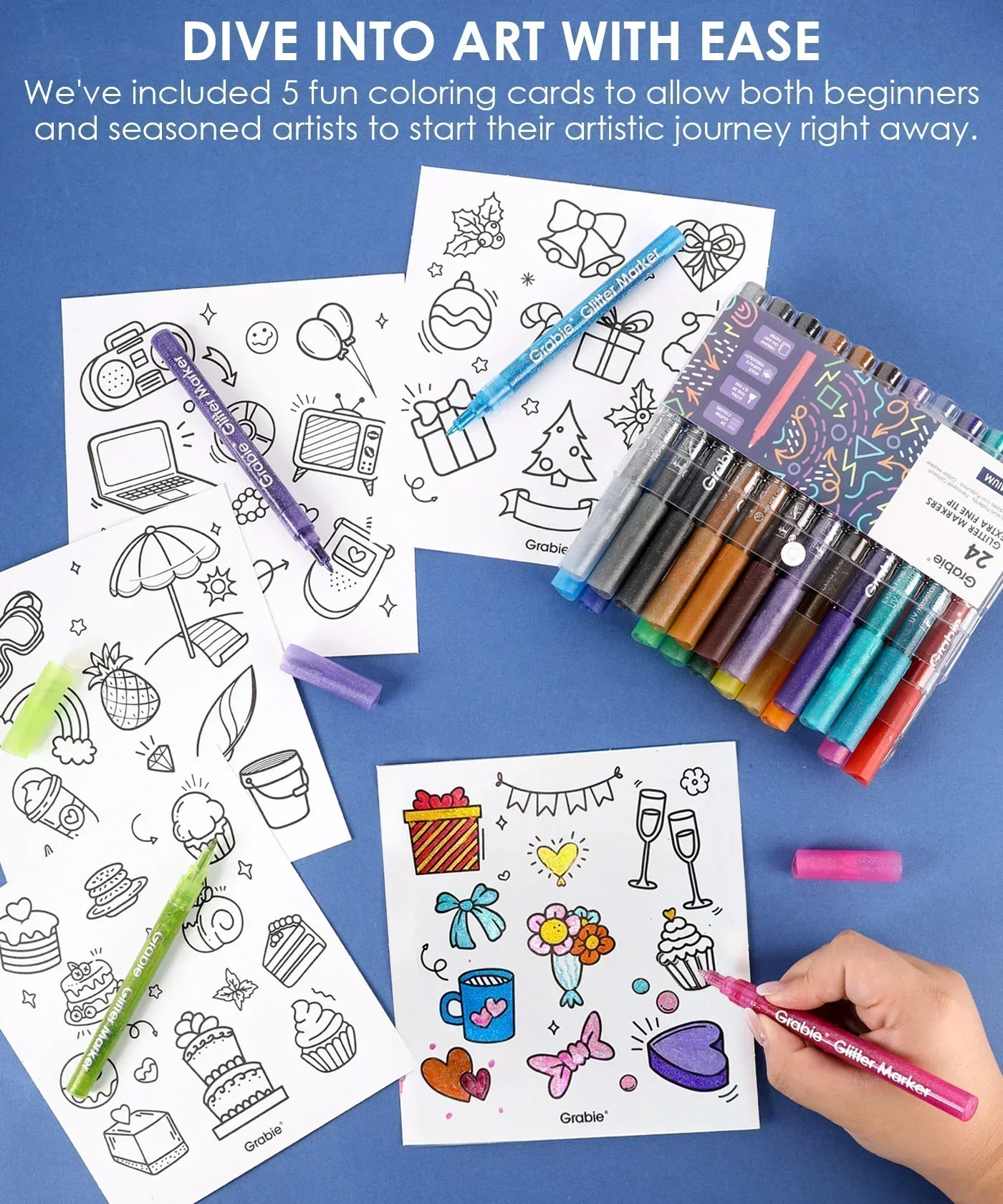 Iridescent Glitter Acrylic Paint Marker Set - Image 22