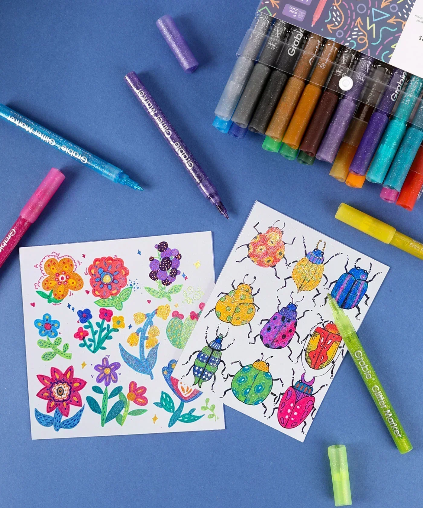 Iridescent Glitter Acrylic Paint Marker Set - Image 23