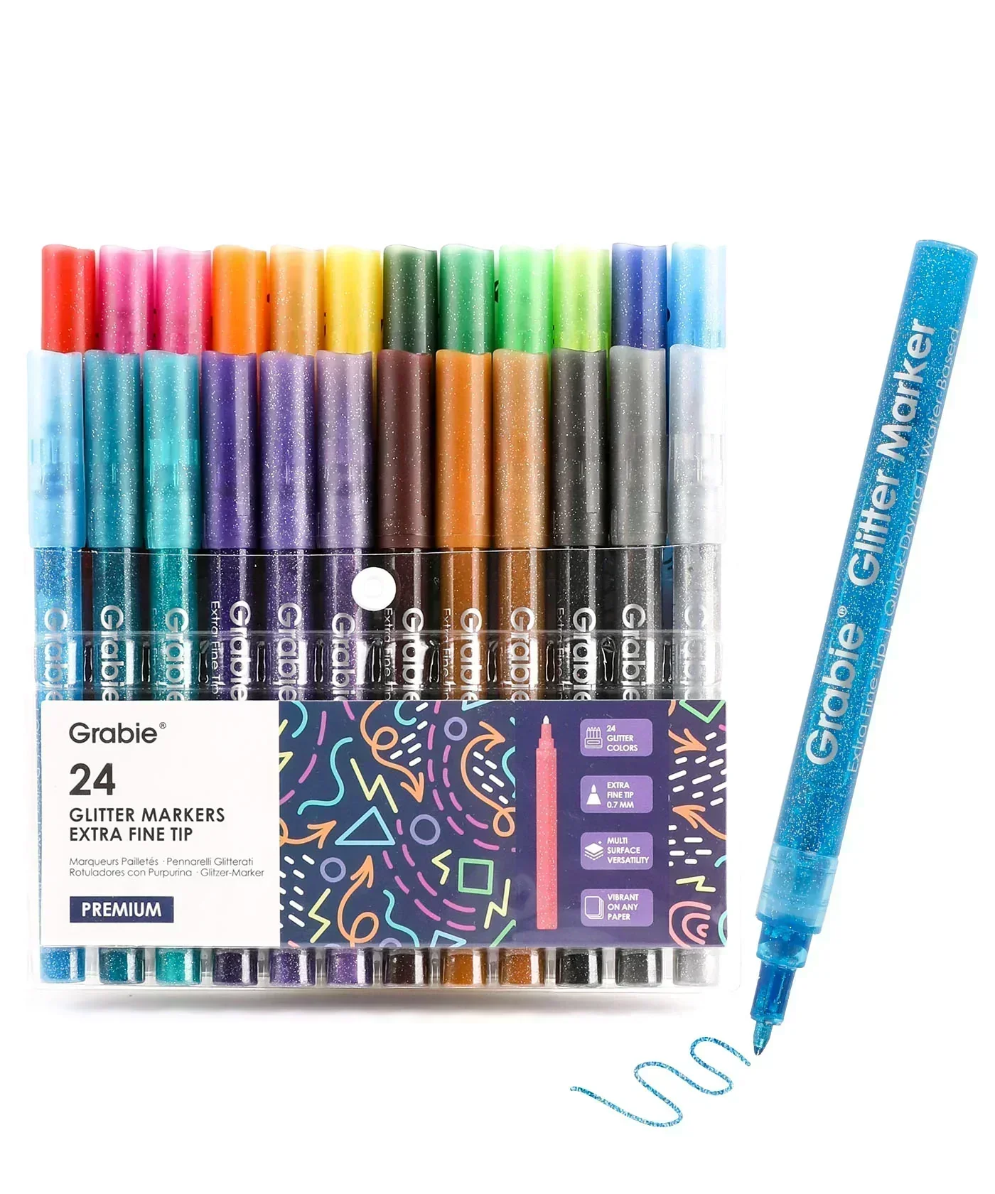 Iridescent Glitter Acrylic Paint Marker Set - Image 17