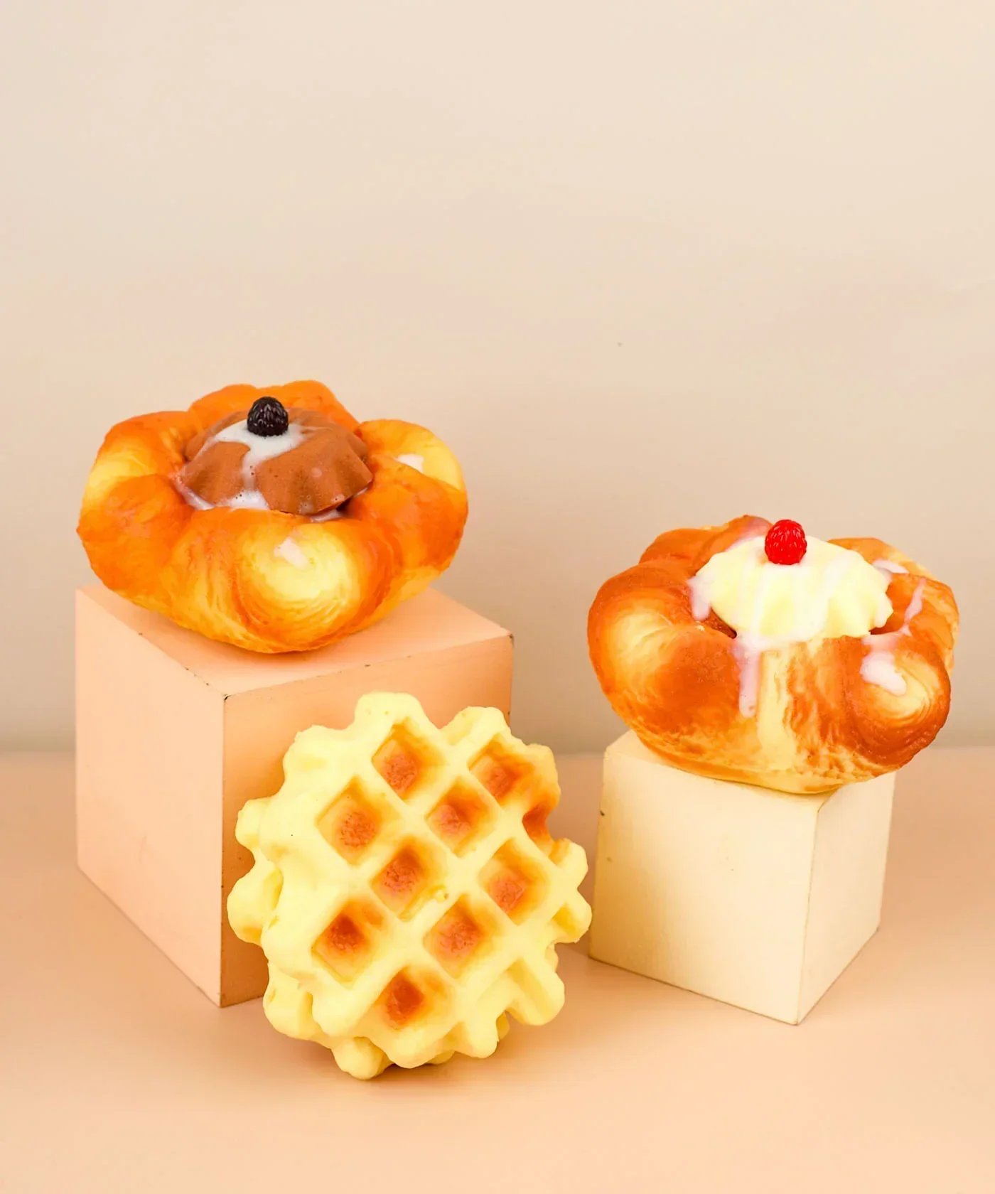 Feel-Good Stress Relief Foam Squishy - Chocolate Flower Bread - Image 7