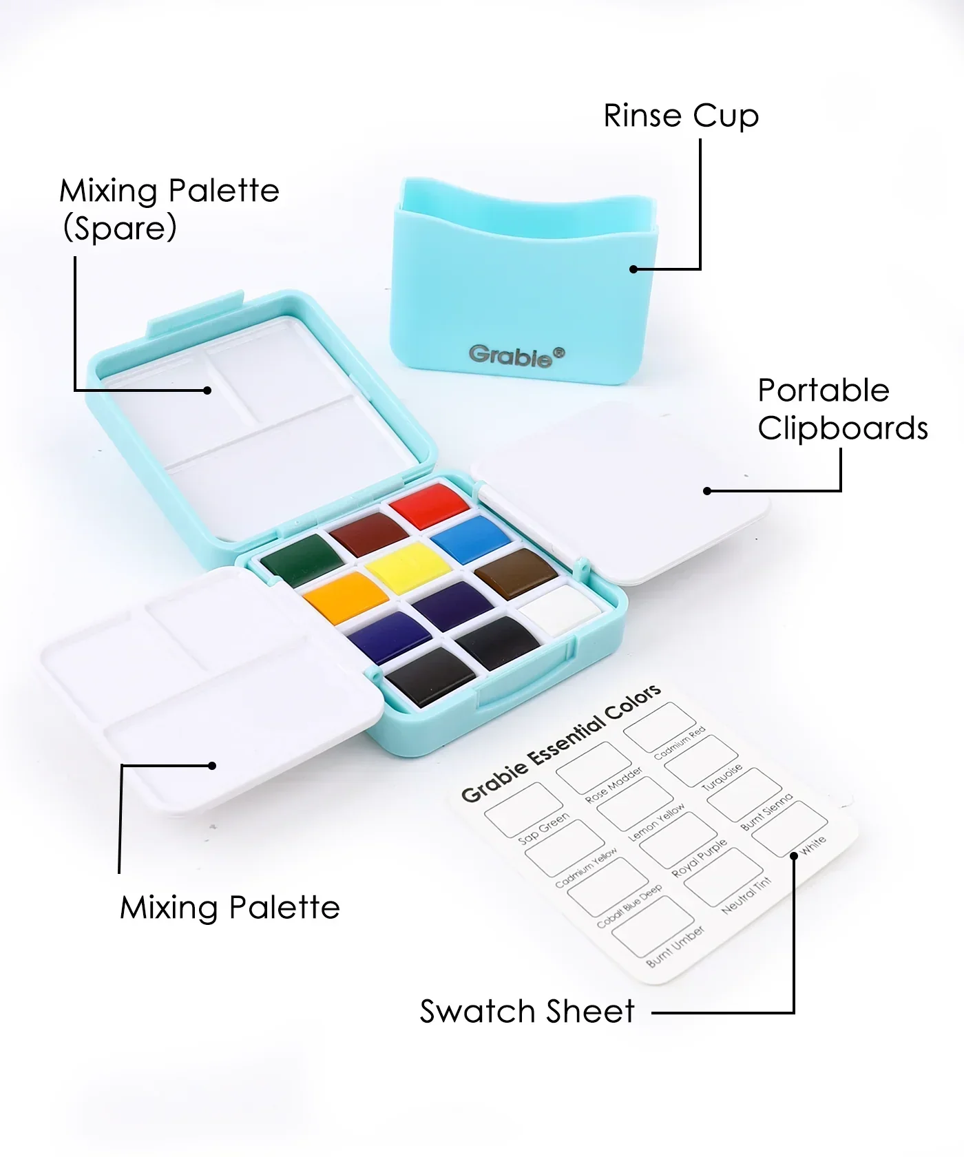 Foldable Watercolor Pocket Set of 12 - Forest Colors - Image 3