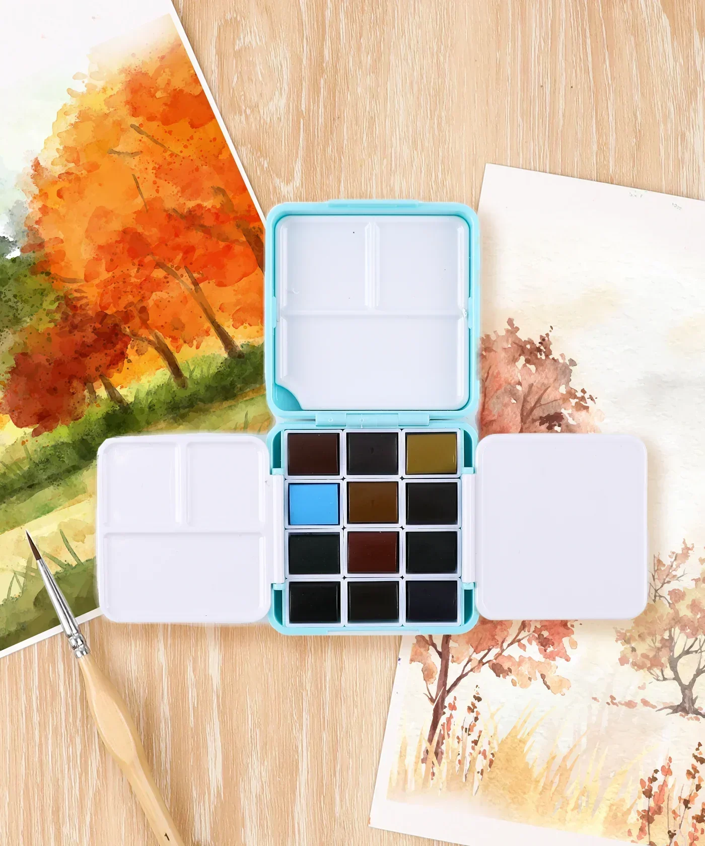 Foldable Watercolor Pocket Set of 12 - Forest Colors - Image 6
