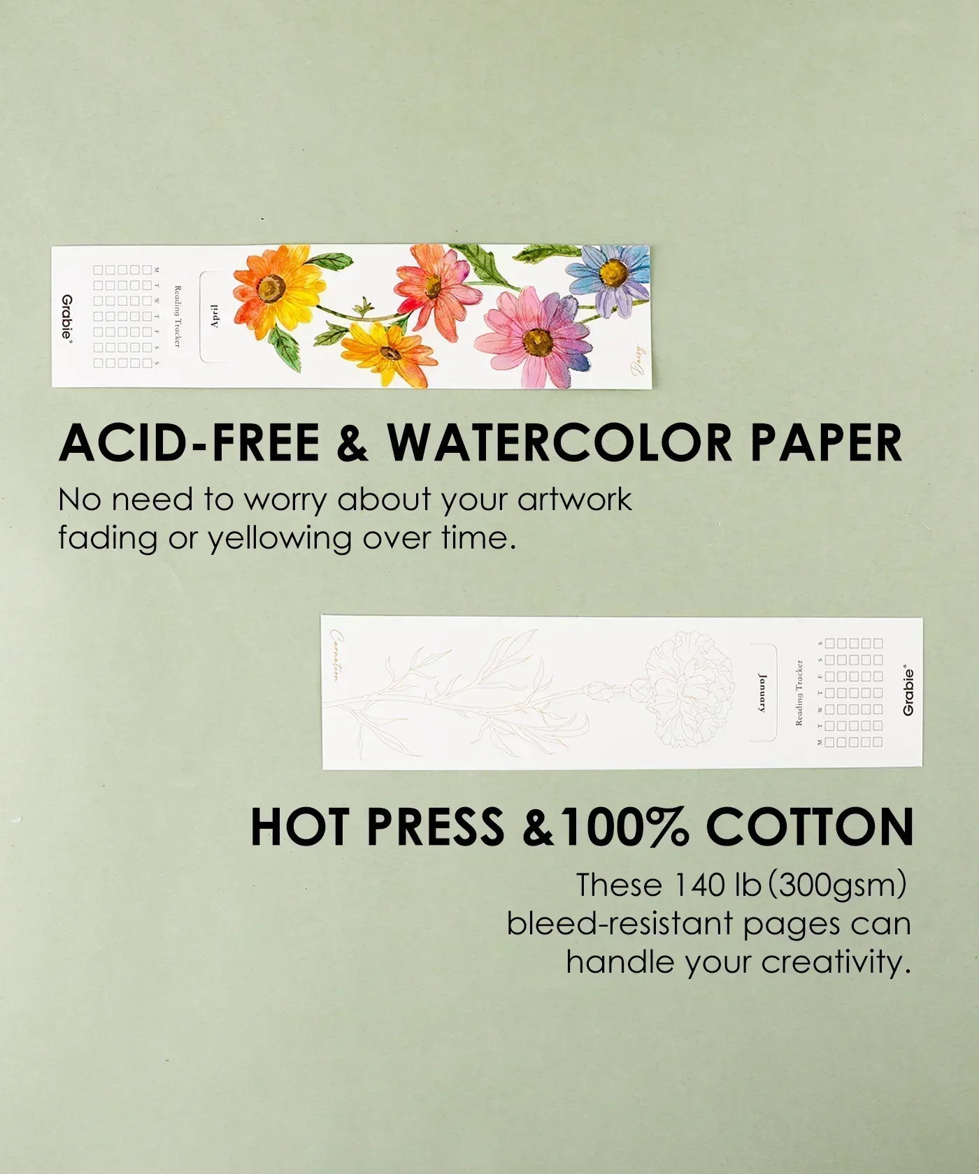 12 Sheets 140lb Watercolor Coloring Bookmarks - Flower Edition - Image 5