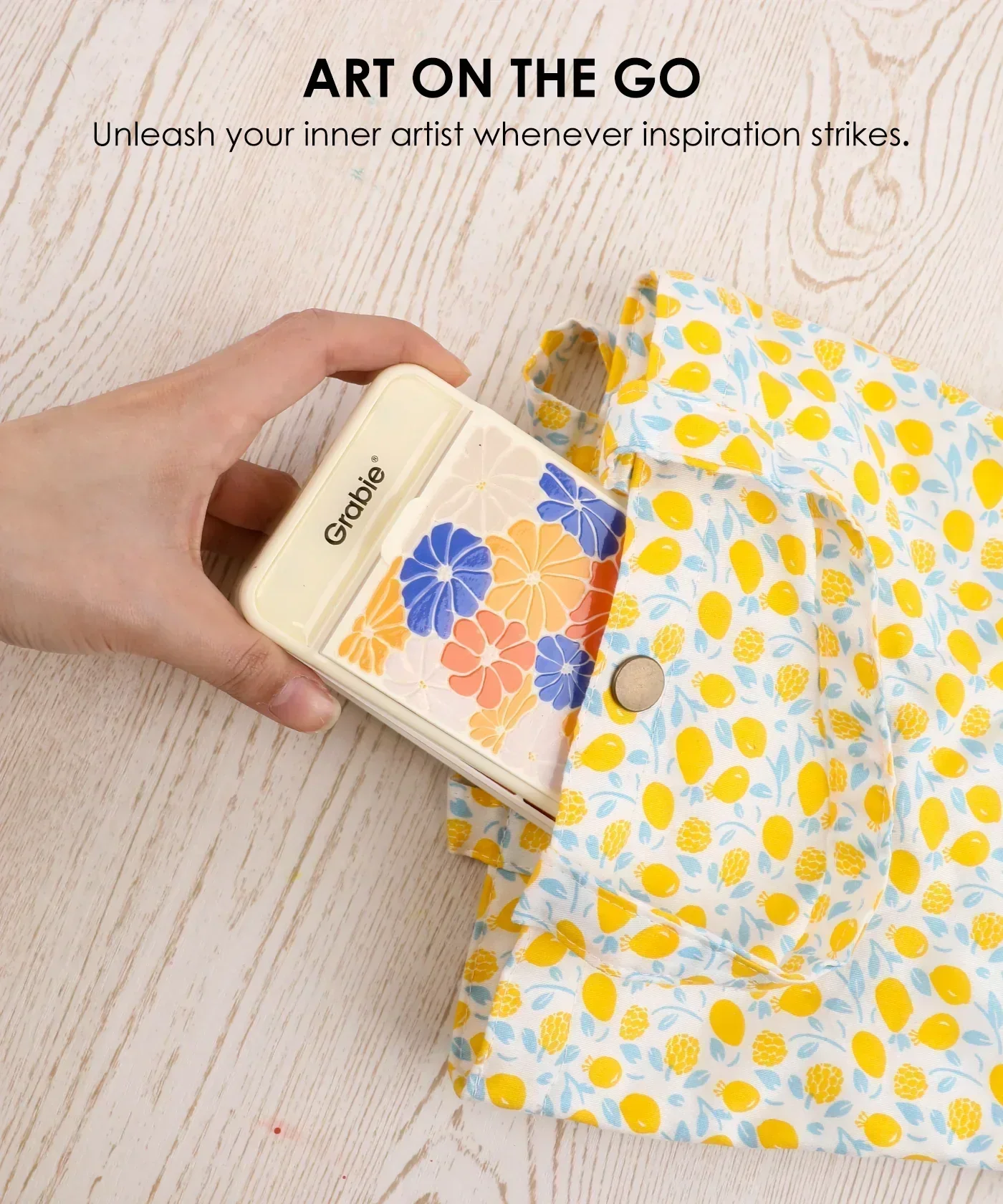 Foldable Watercolor Set Of 56 With Water Brush - Beige - Image 8