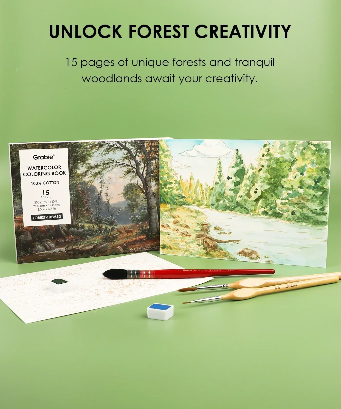 Forest-Themed Watercolor Coloring Club Box - Image 8